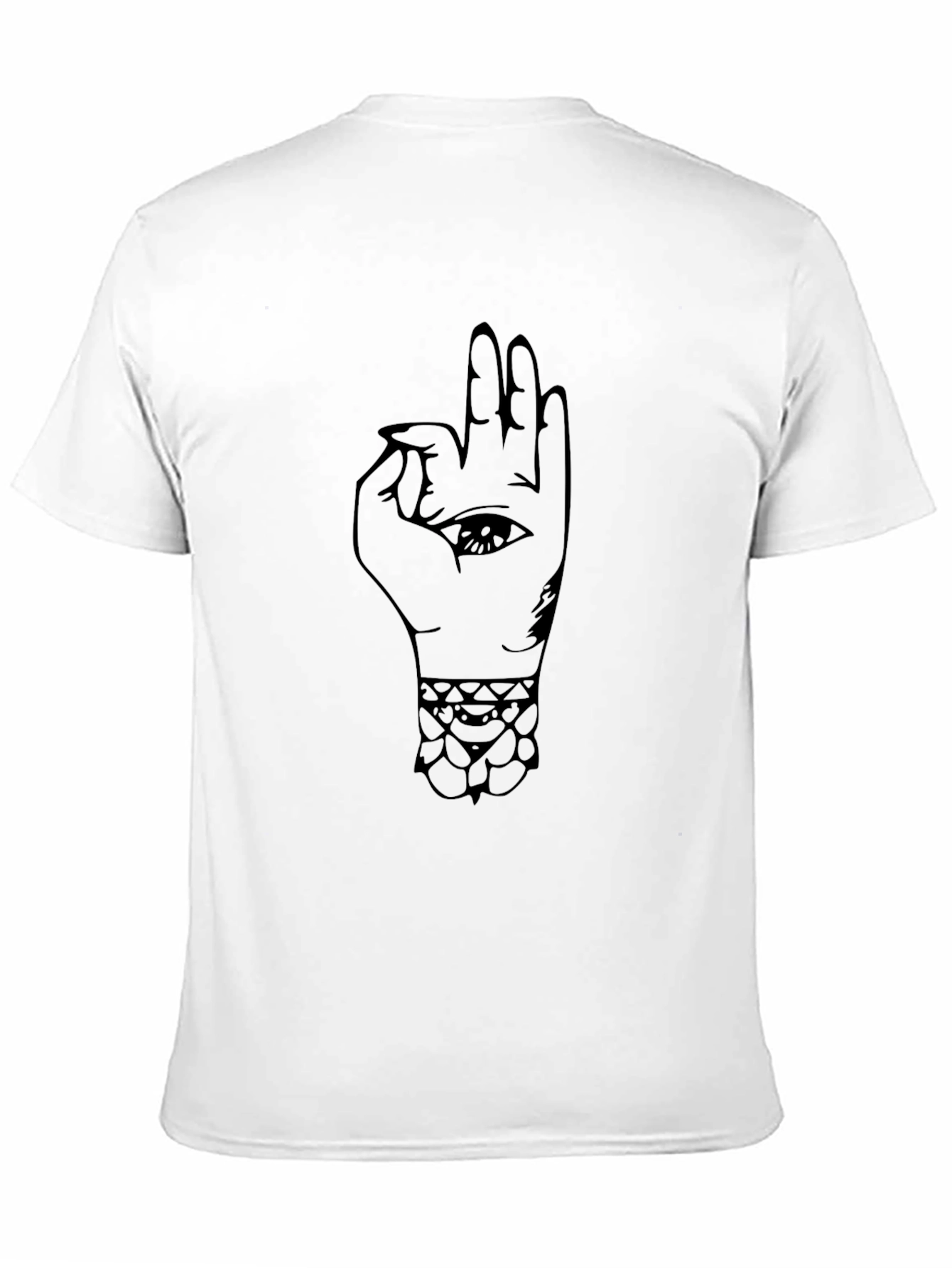 Black Men's Black T-Shirt - Hand Eye Design view 11