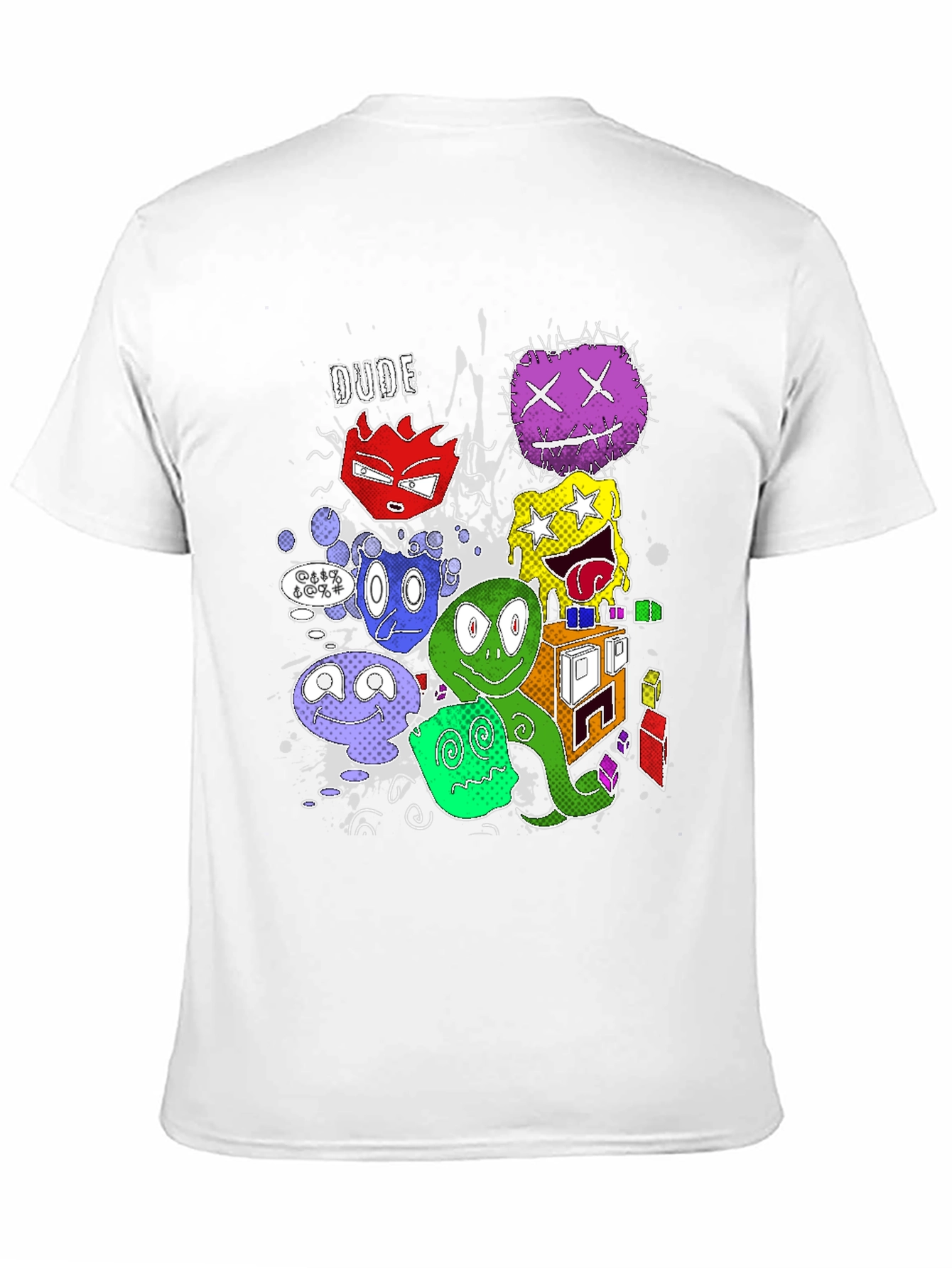 Black Cartoon Monster Graphic Black T-Shirt view 11