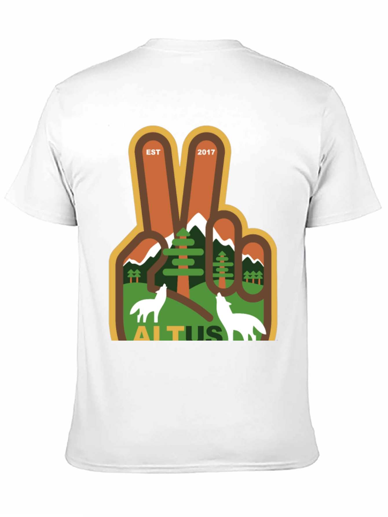 Black Altus Peace Sign T-Shirt - Est. 2017 Nature Design view 11