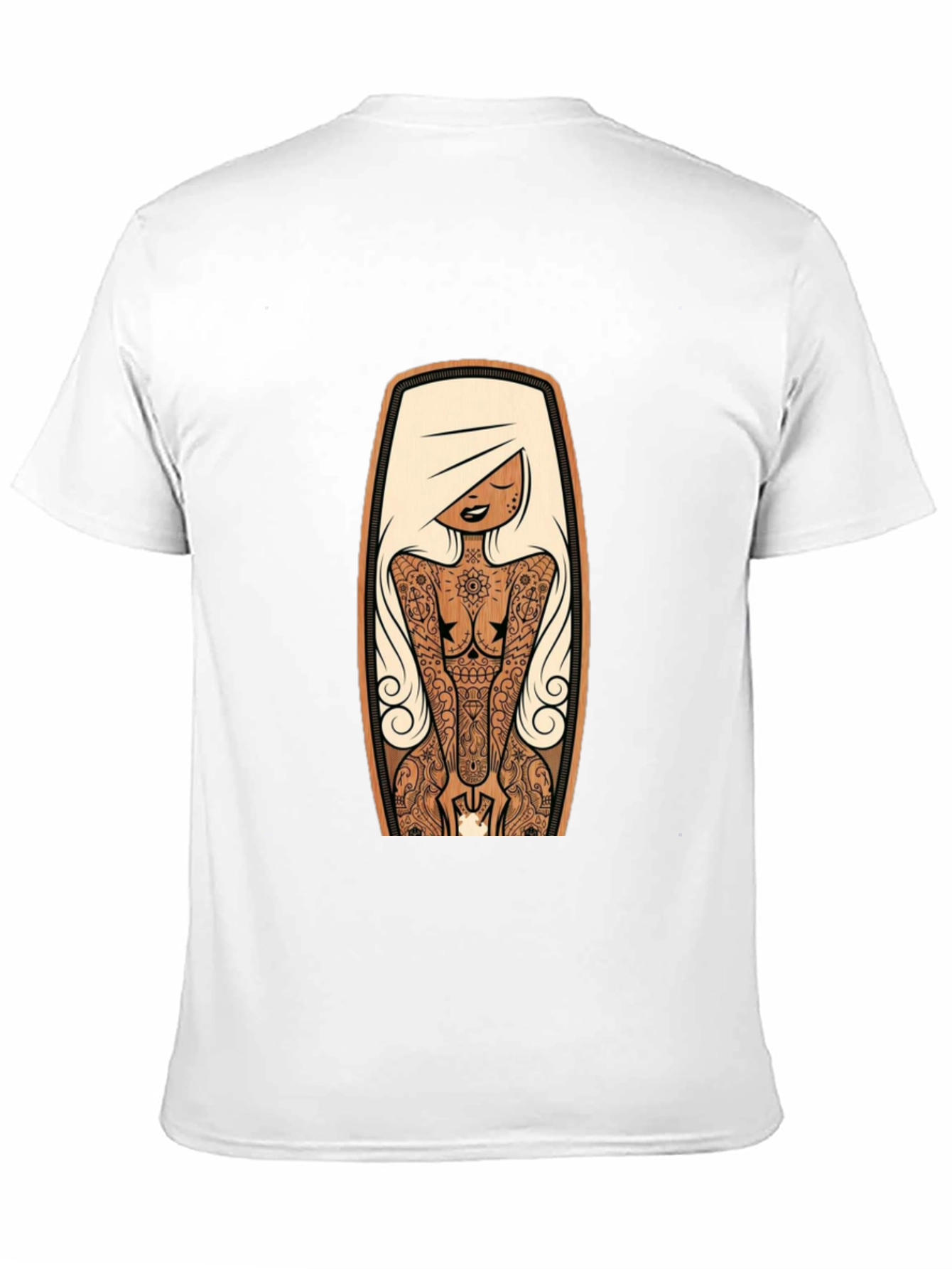 Black Tattooed Lady Graphic Tee - Black Crew Neck view 11