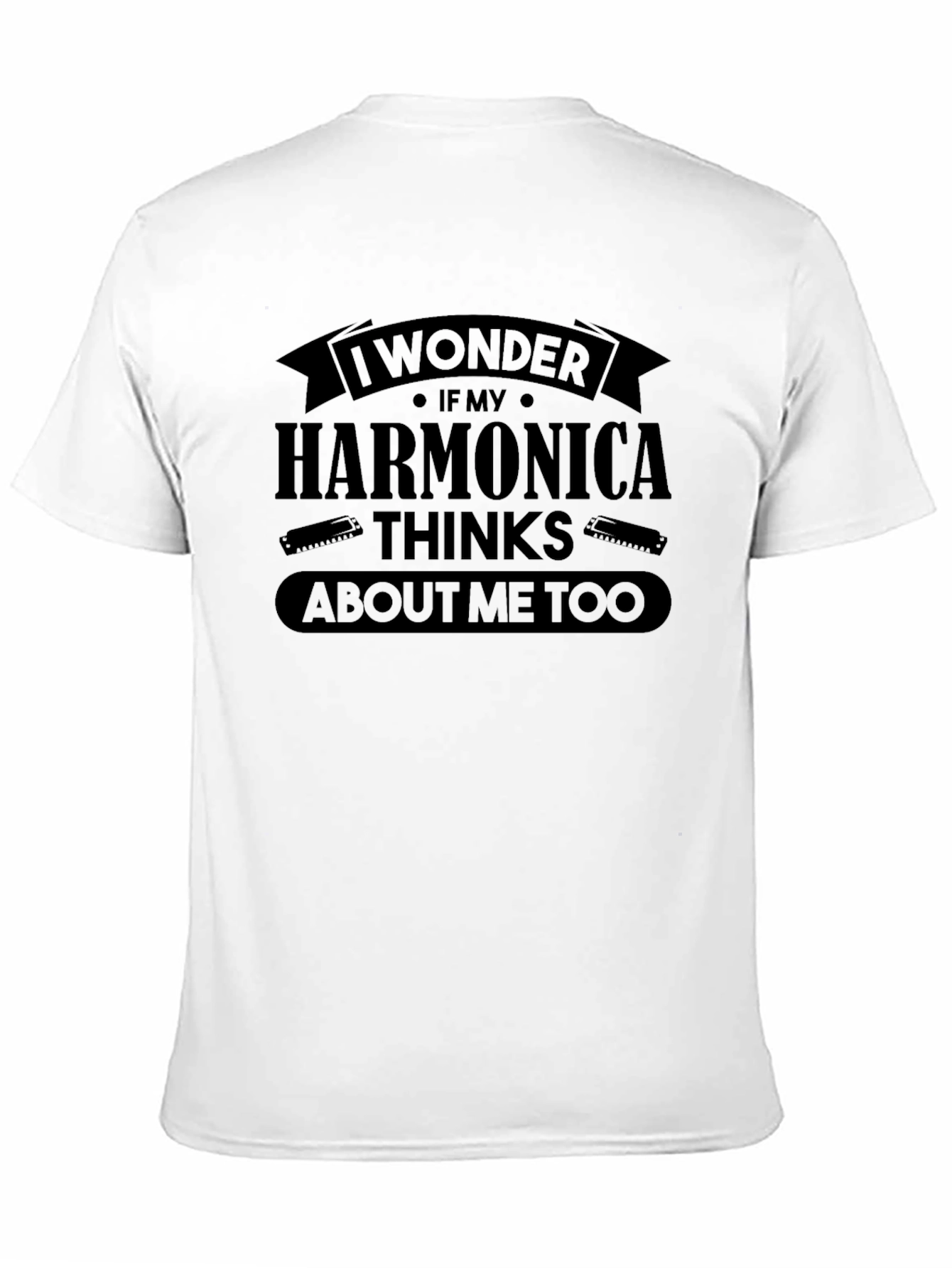 Black Harmonica Lover Funny T-Shirt view 11