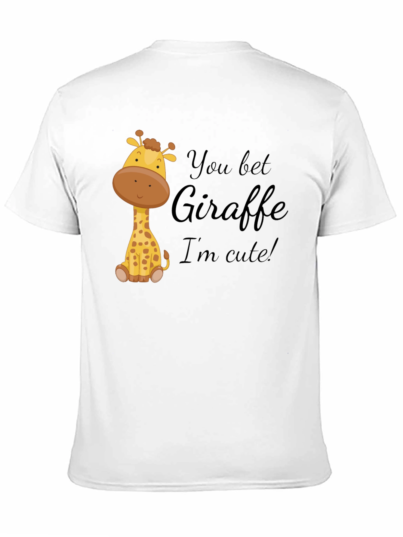 Black You Bet Giraffe I'm Cute! Black Cotton Tee view 11
