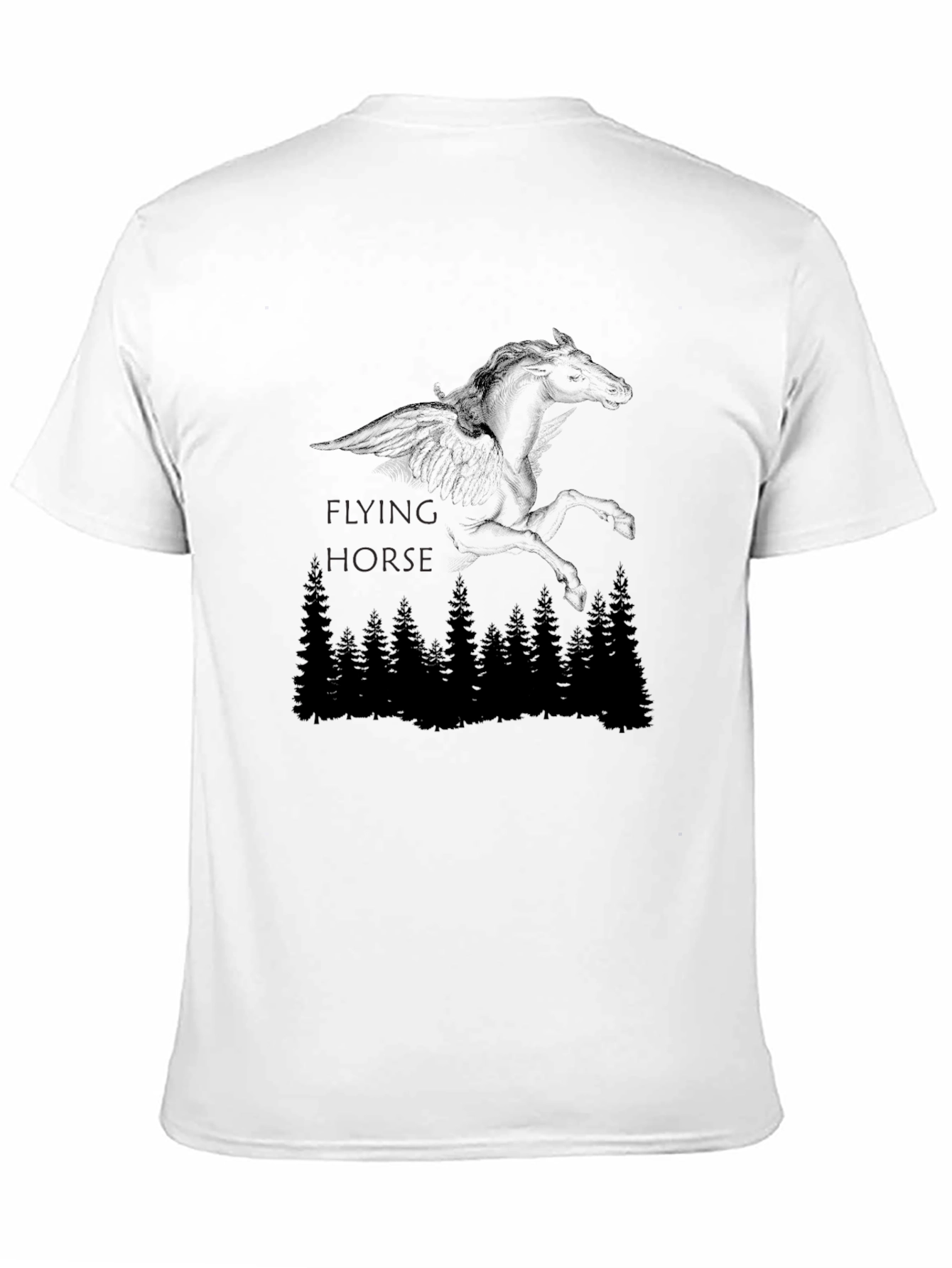Black Flying Horse Graphic Tee - Men's Black T-Shirt view 11