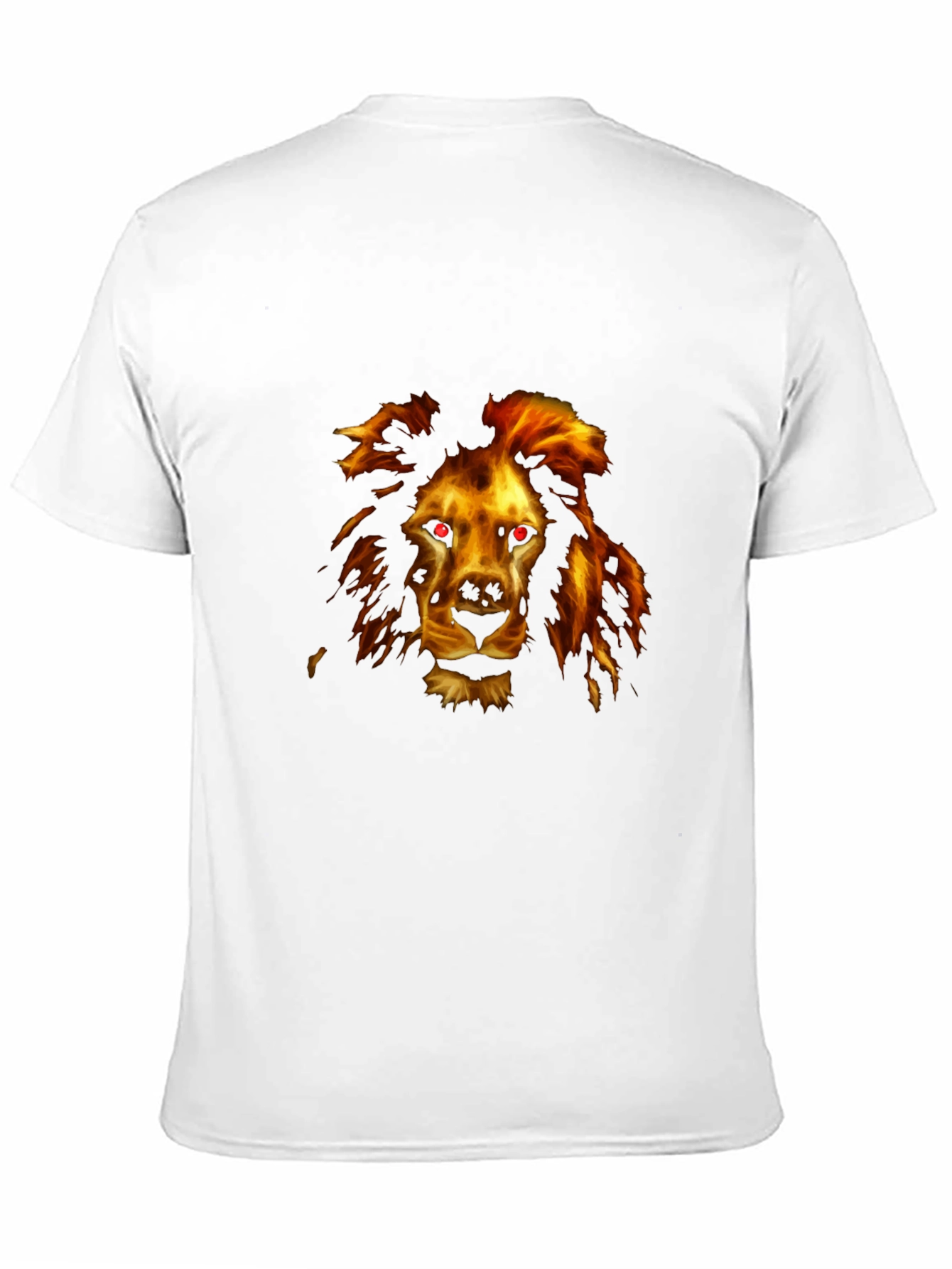 Black Fiery Lion Graphic Tee - Black Cotton Comfort view 11