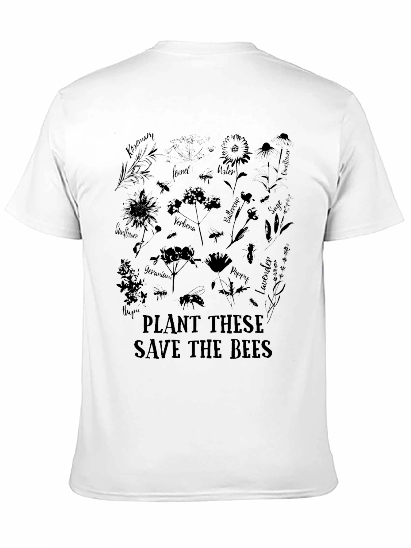 Black Save the Bees Graphic Tee - Black view 11