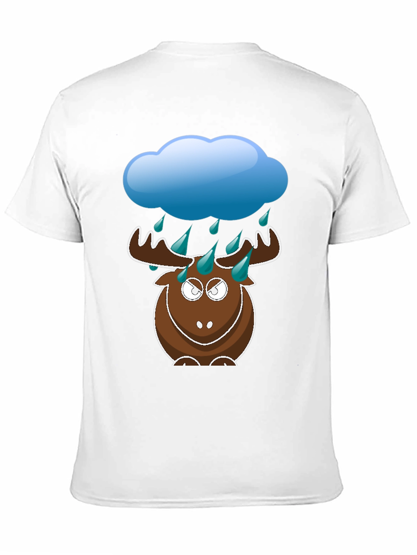 Black Humorous Rainy Moose Black T-Shirt view 11