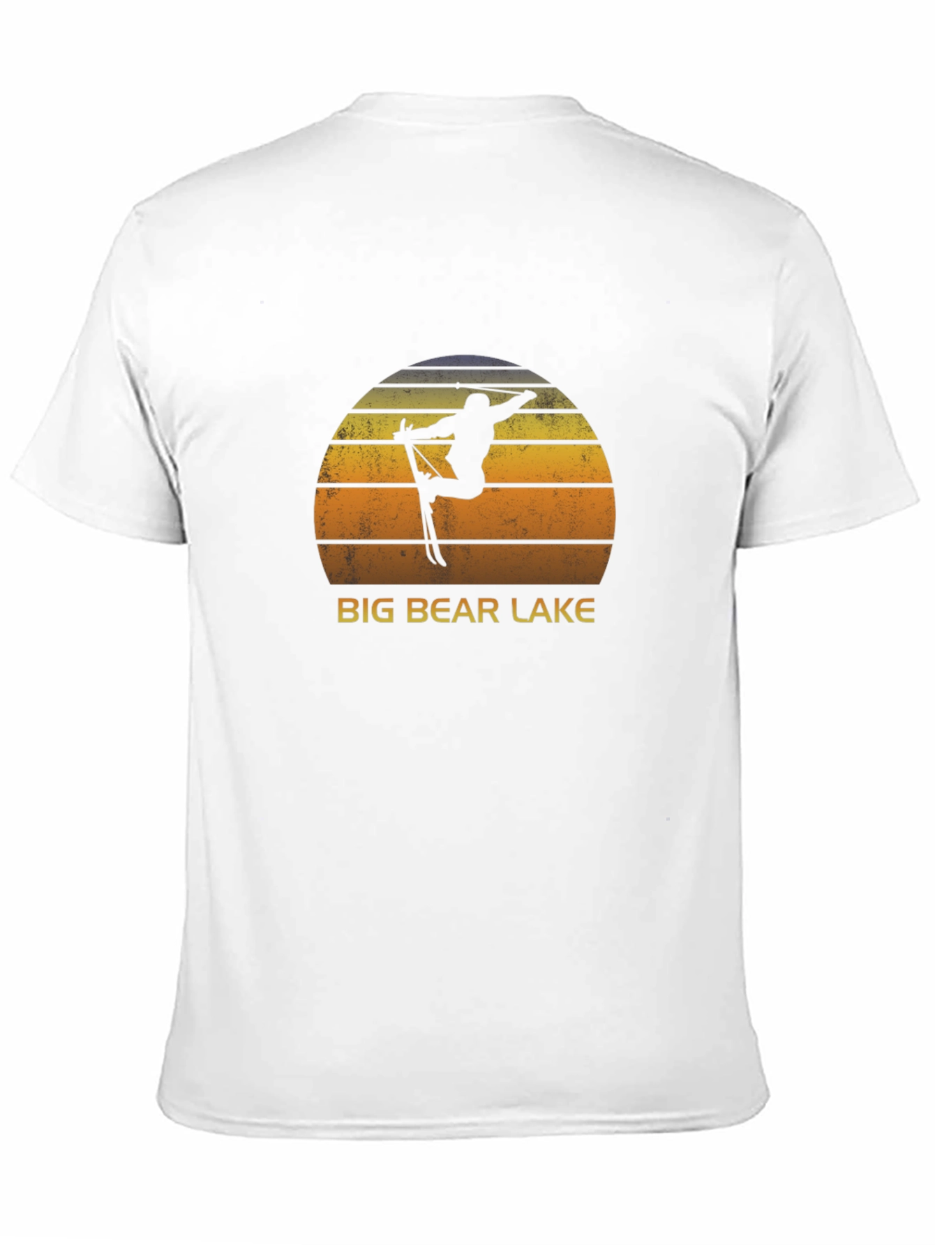 Black Big Bear Lake Sunset Ski T-Shirt - Retro Style view 11