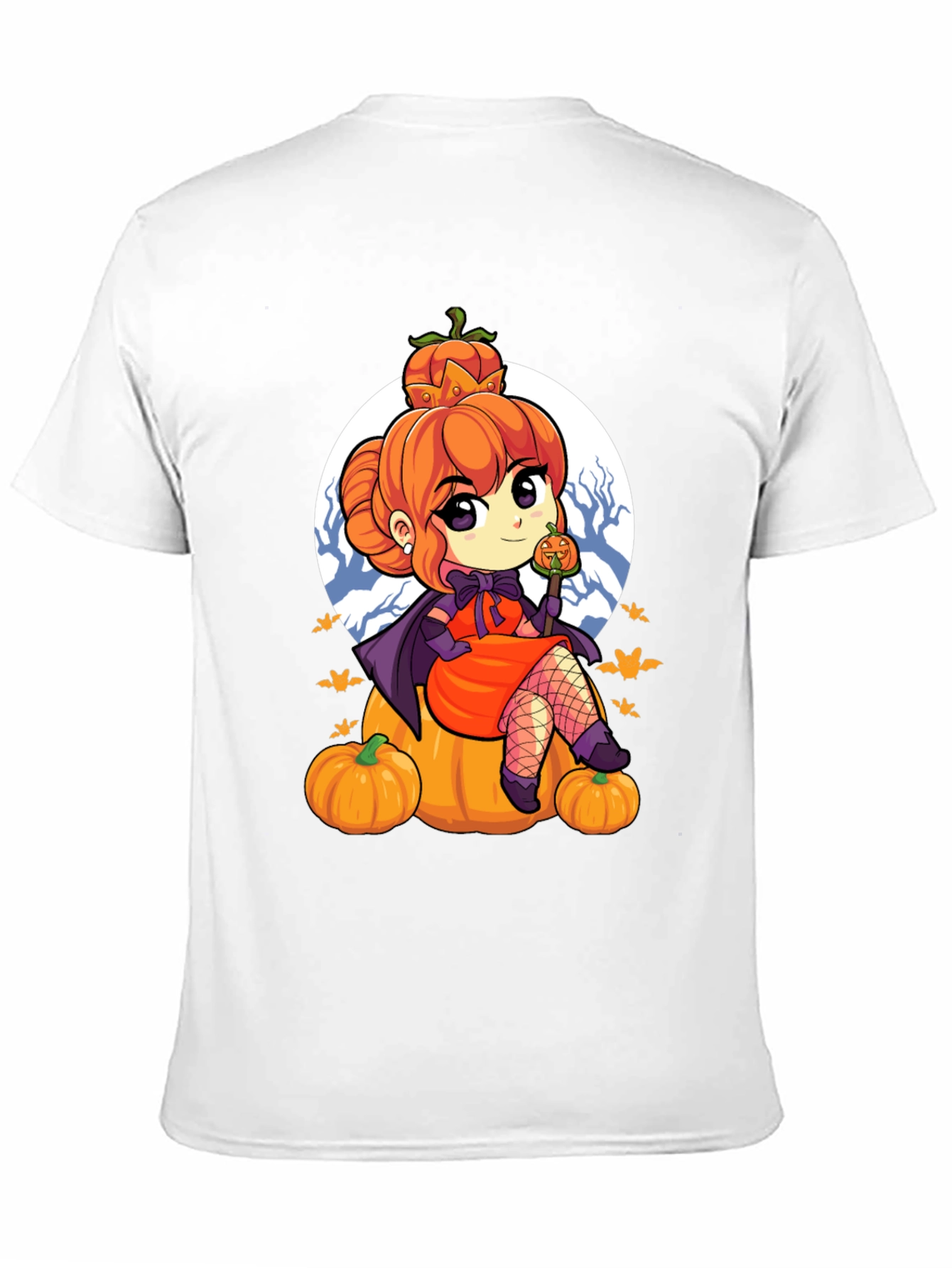 Black Halloween Anime Girl T-Shirt view 11