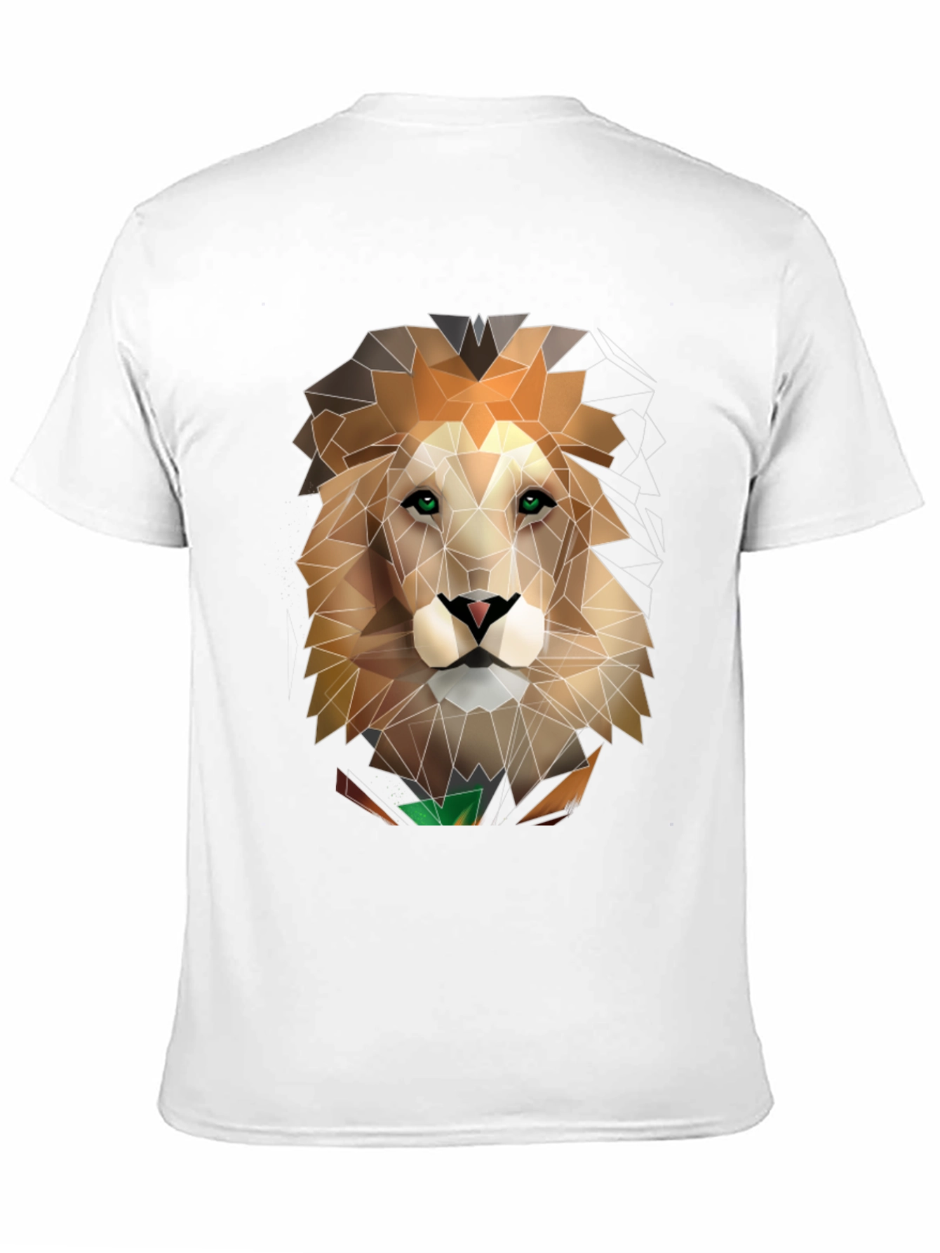 Black Geometric Lion Graphic Black T-Shirt view 11