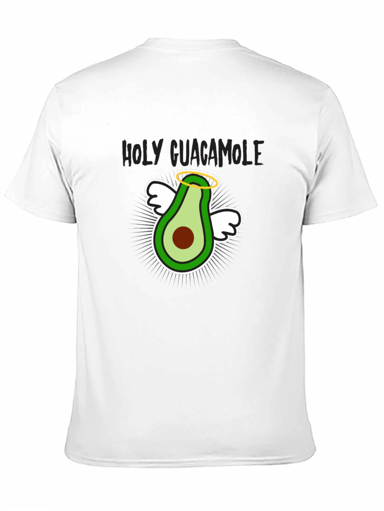 Black Holy Guacamole T-Shirt - Funny Avocado Angel Graphic Tee view 11