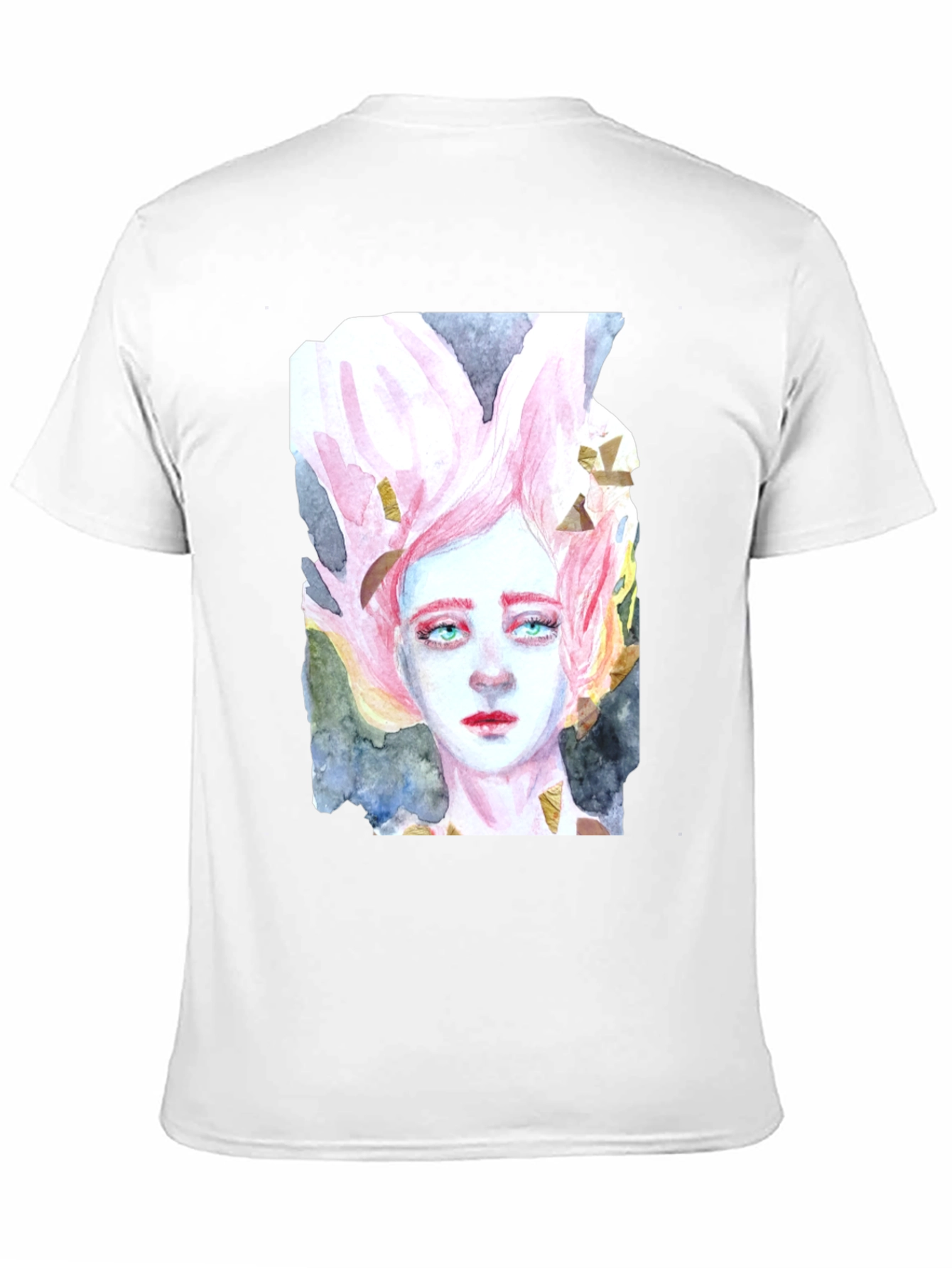Black Watercolor Portrait Graphic T-Shirt view 11