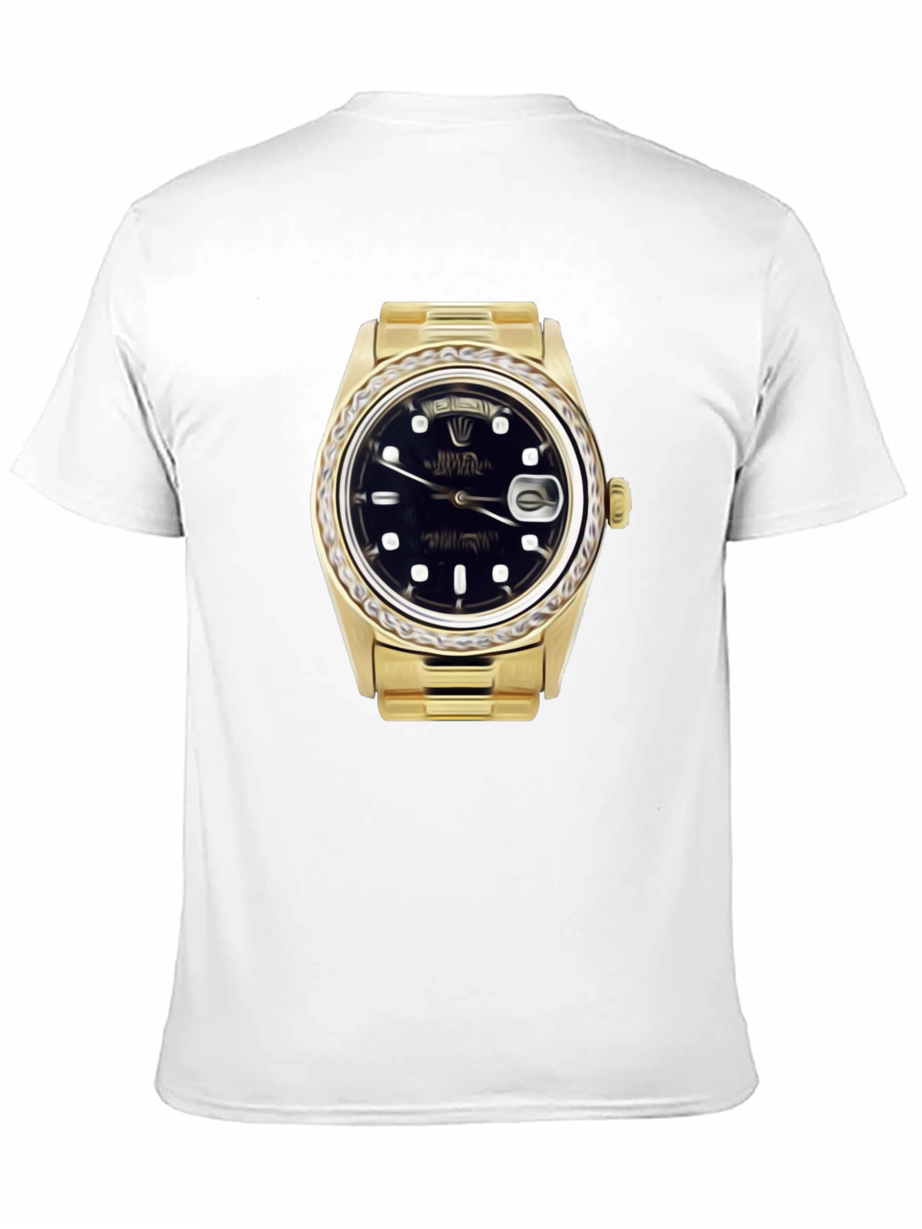 Black Statement Tee: Golden Watch Graphic view 11