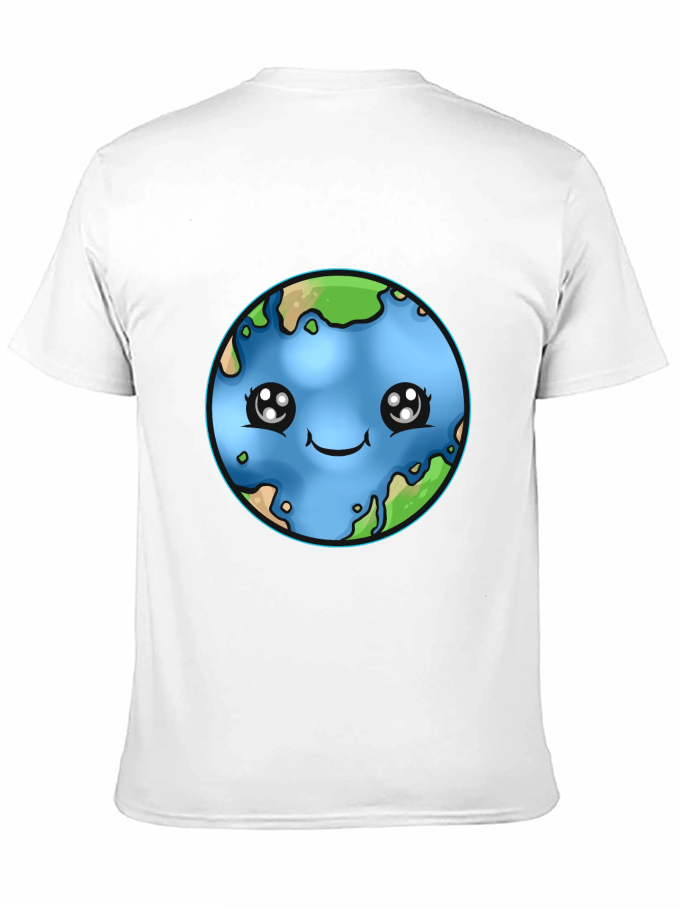Black Cute Earth Kawaii T-Shirt view 11