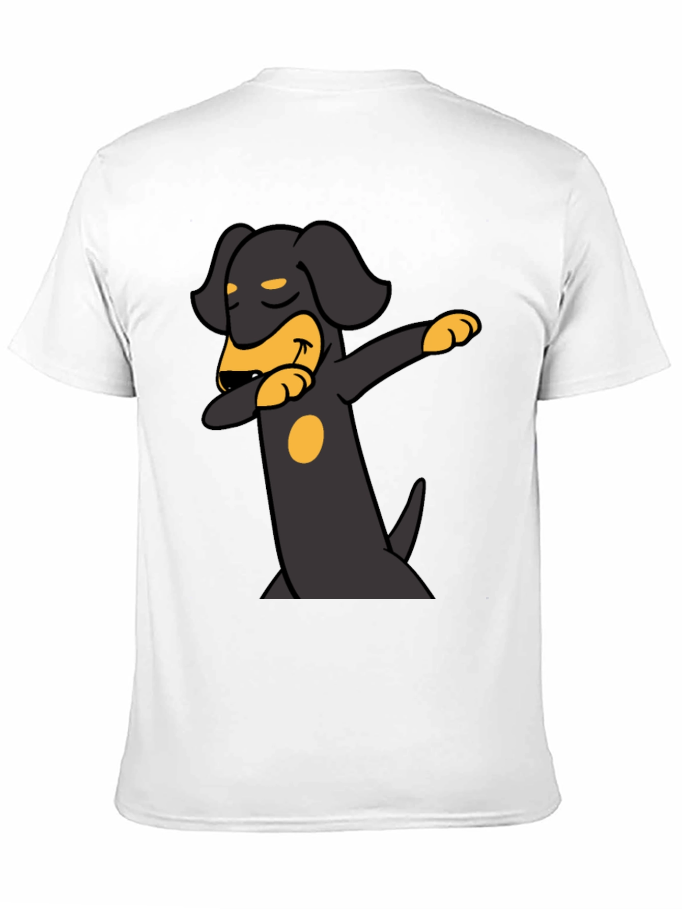 Black Dachshund Dabbing Graphic Tee - Black Cotton Blend view 11