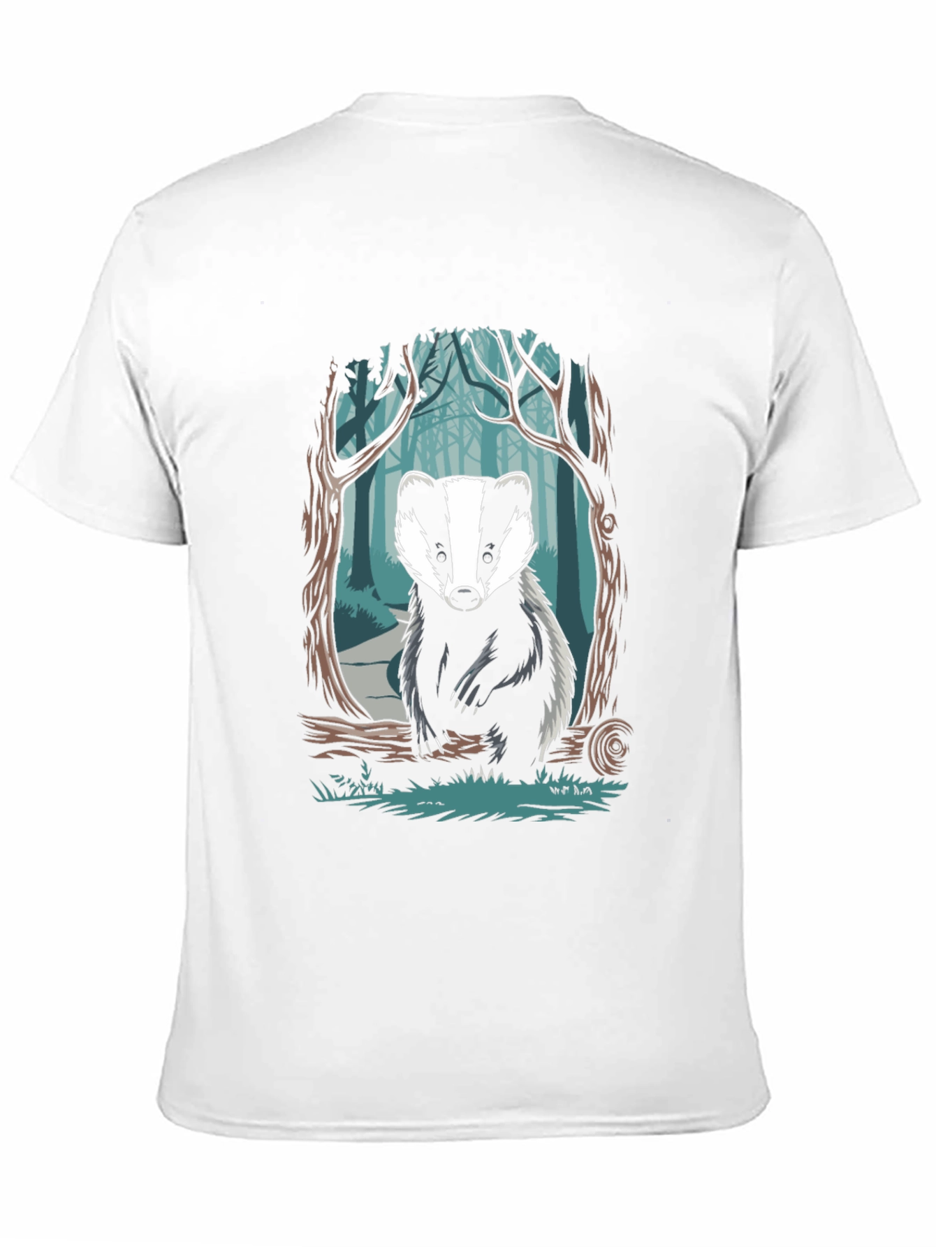 Black Badger Forest Graphic Tee - Nature Inspired Design view 11