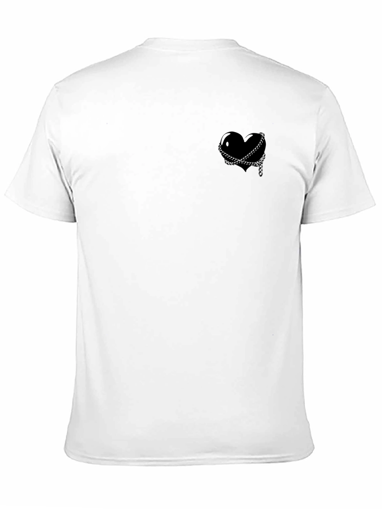 Black Black Heart & Chain Graphic Tee - Edgy Style view 11