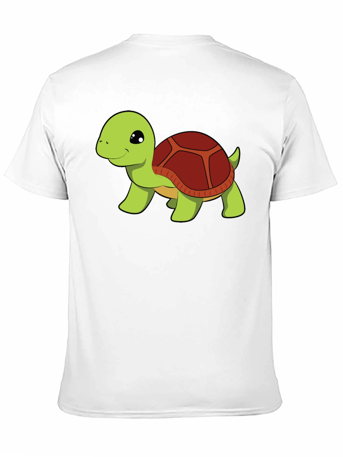 Black Cute Turtle Graphic Tee - Black Cotton T-Shirt view 11