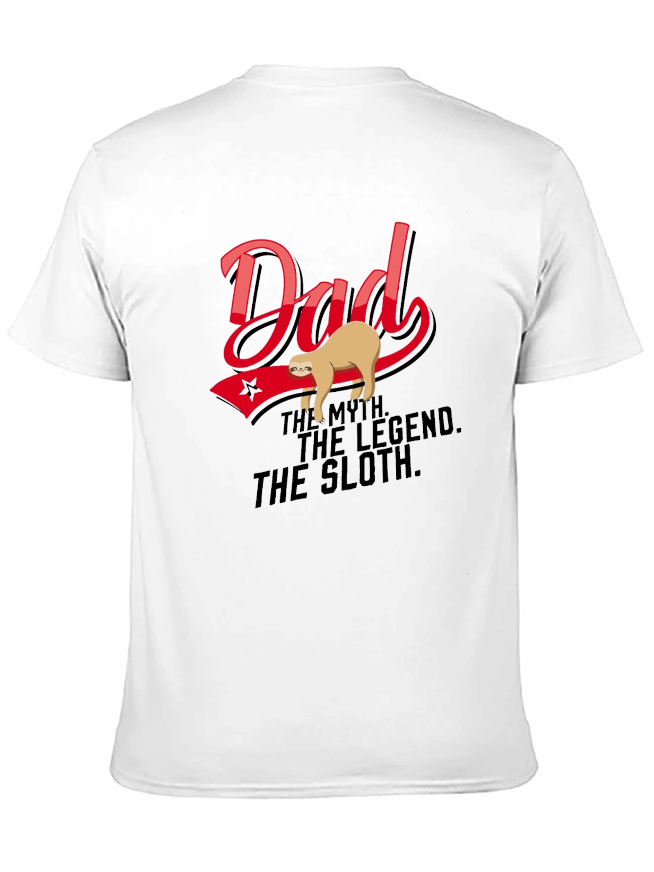 Black Dad: The Myth. The Legend. The Sloth T-Shirt view 11