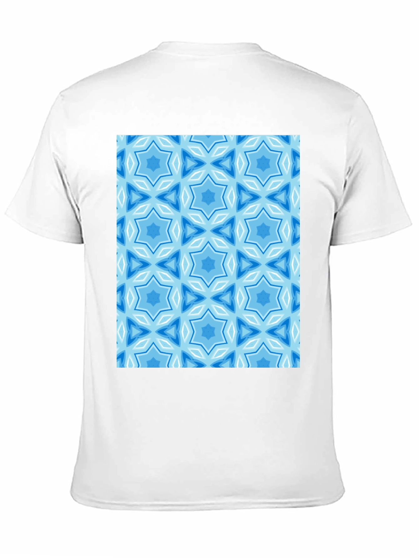 Black Blue Starburst Pattern Black T-Shirt view 11