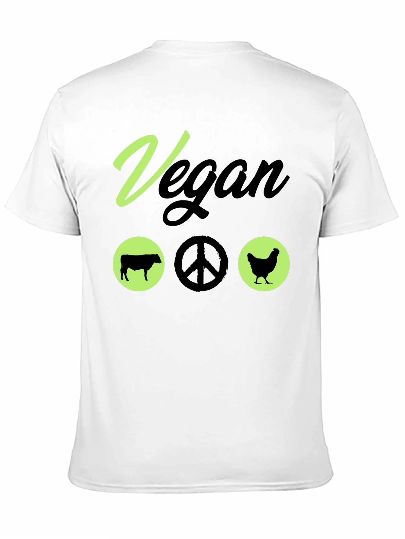 Black Vegan Peace T-Shirt Animal Lover Vegetarian Tee view 11