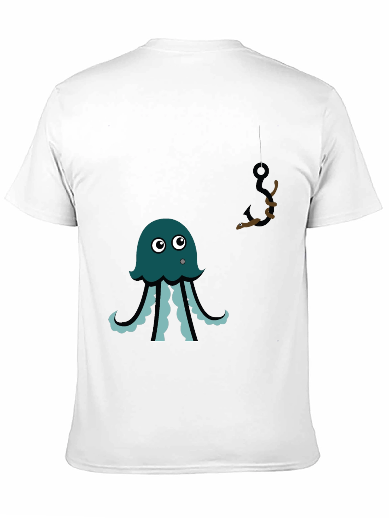 Black Octopus Fishing Graphic Tee - Men's Black T-Shirt view 11