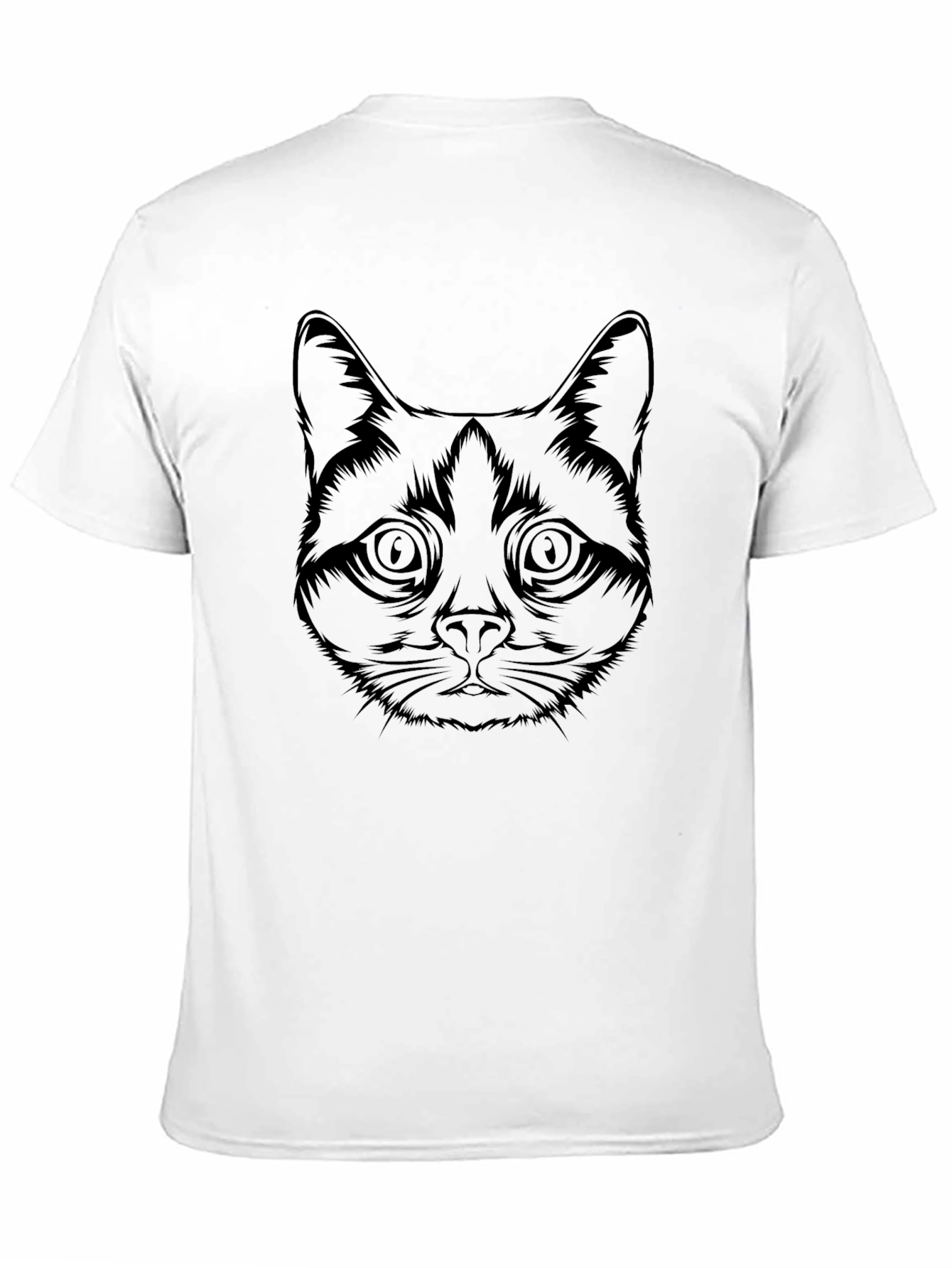 Black Men's Black Cat Face Graphic Tee view 11