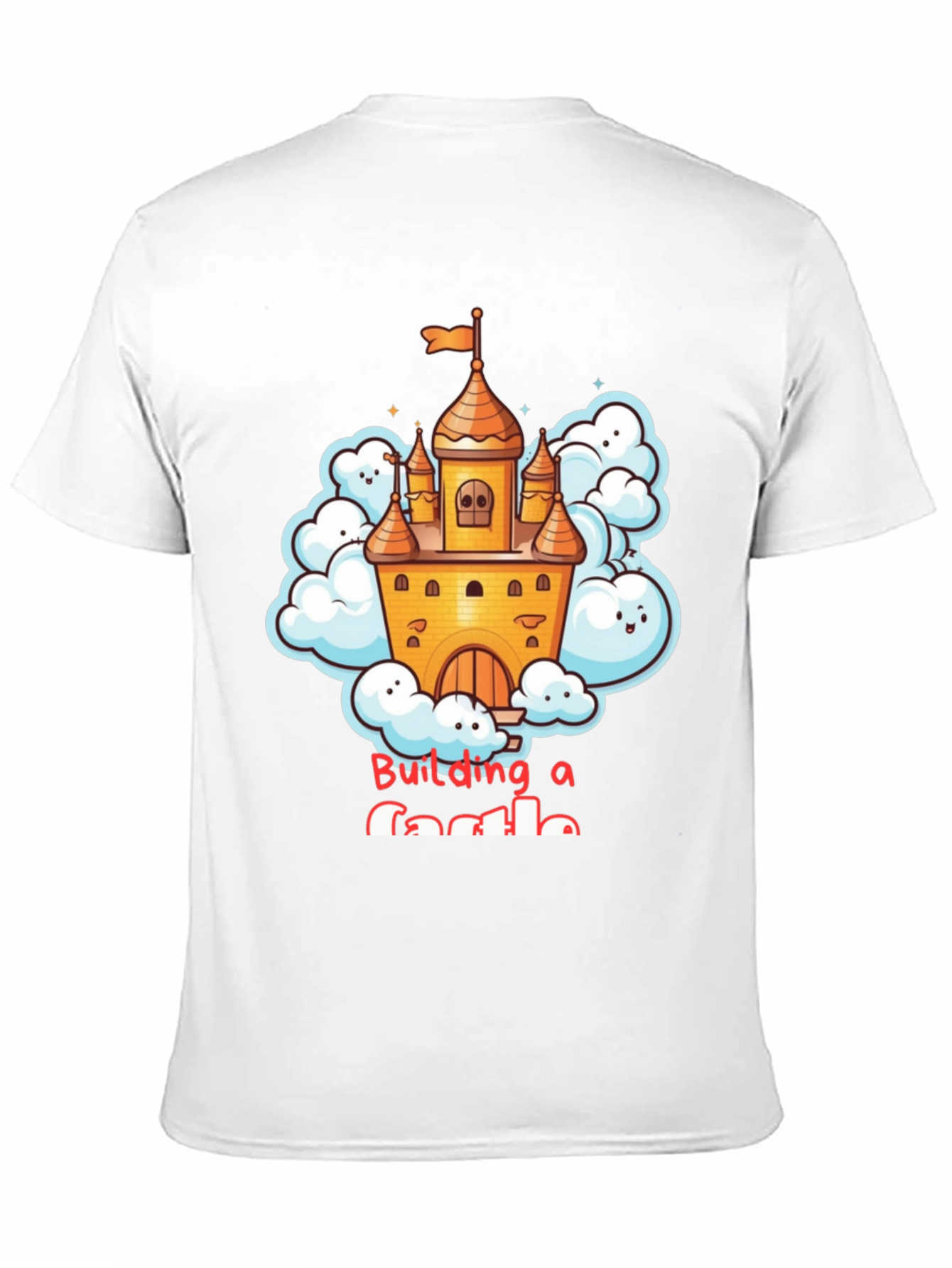 Black Building a Castle T-Shirt - Fun Cartoon Design view 11
