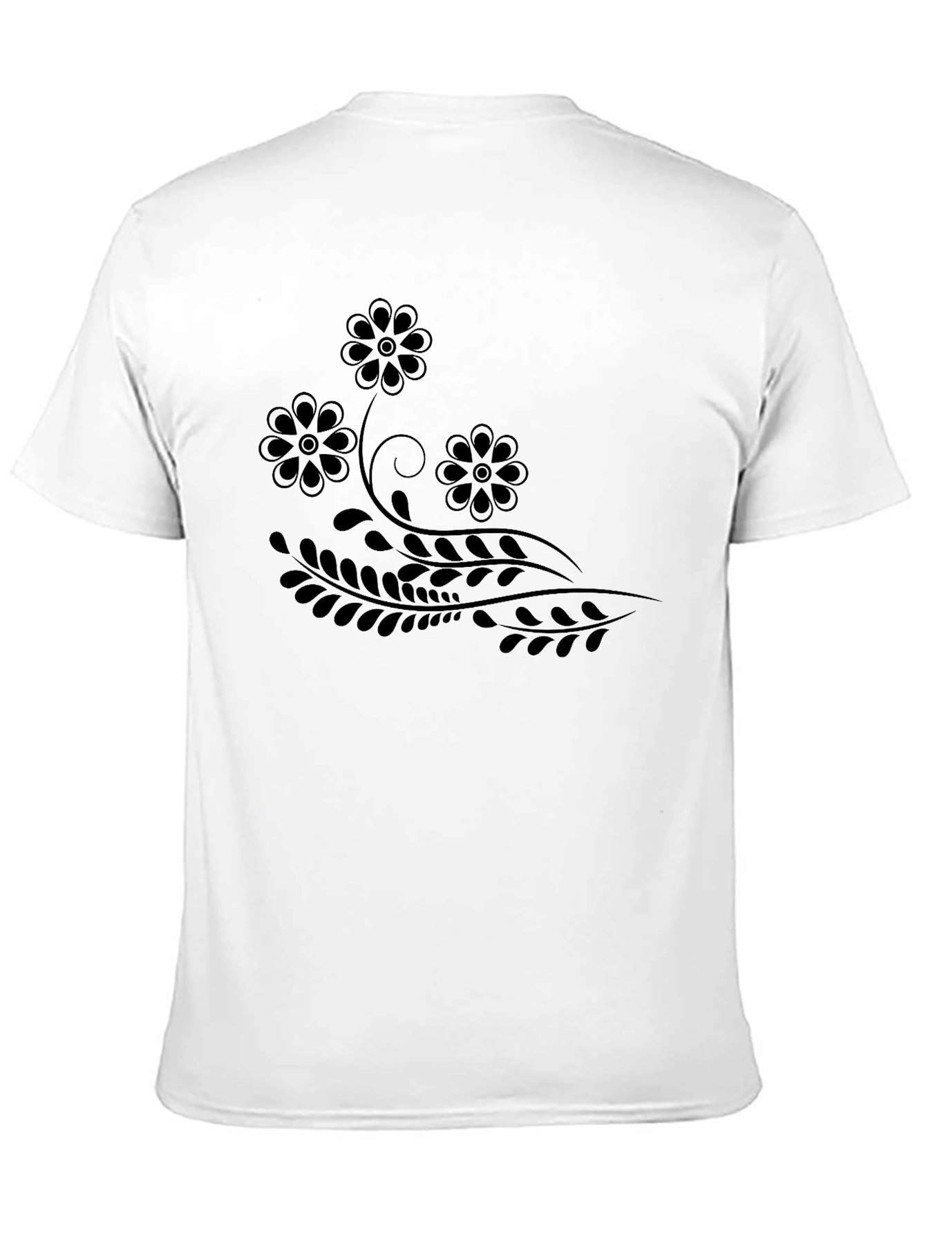 Black Floral Print Black T-Shirt view 11