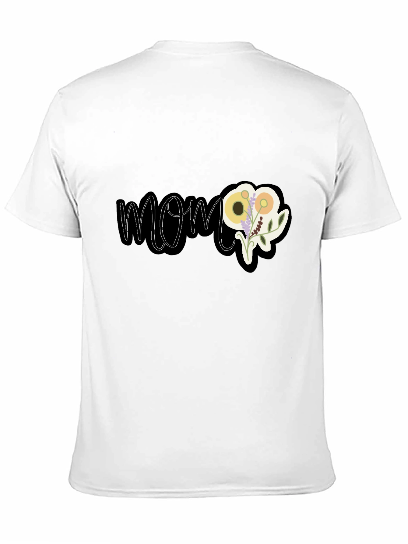 Black Floral MOM Graphic Black T-Shirt view 11