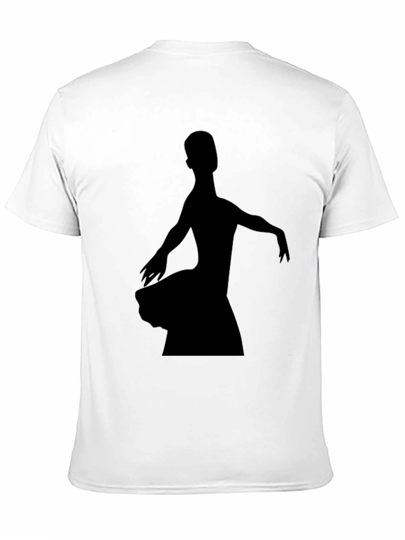 Black Ballerina Silhouette Graphic Tee - Black Cotton T-Shirt view 11