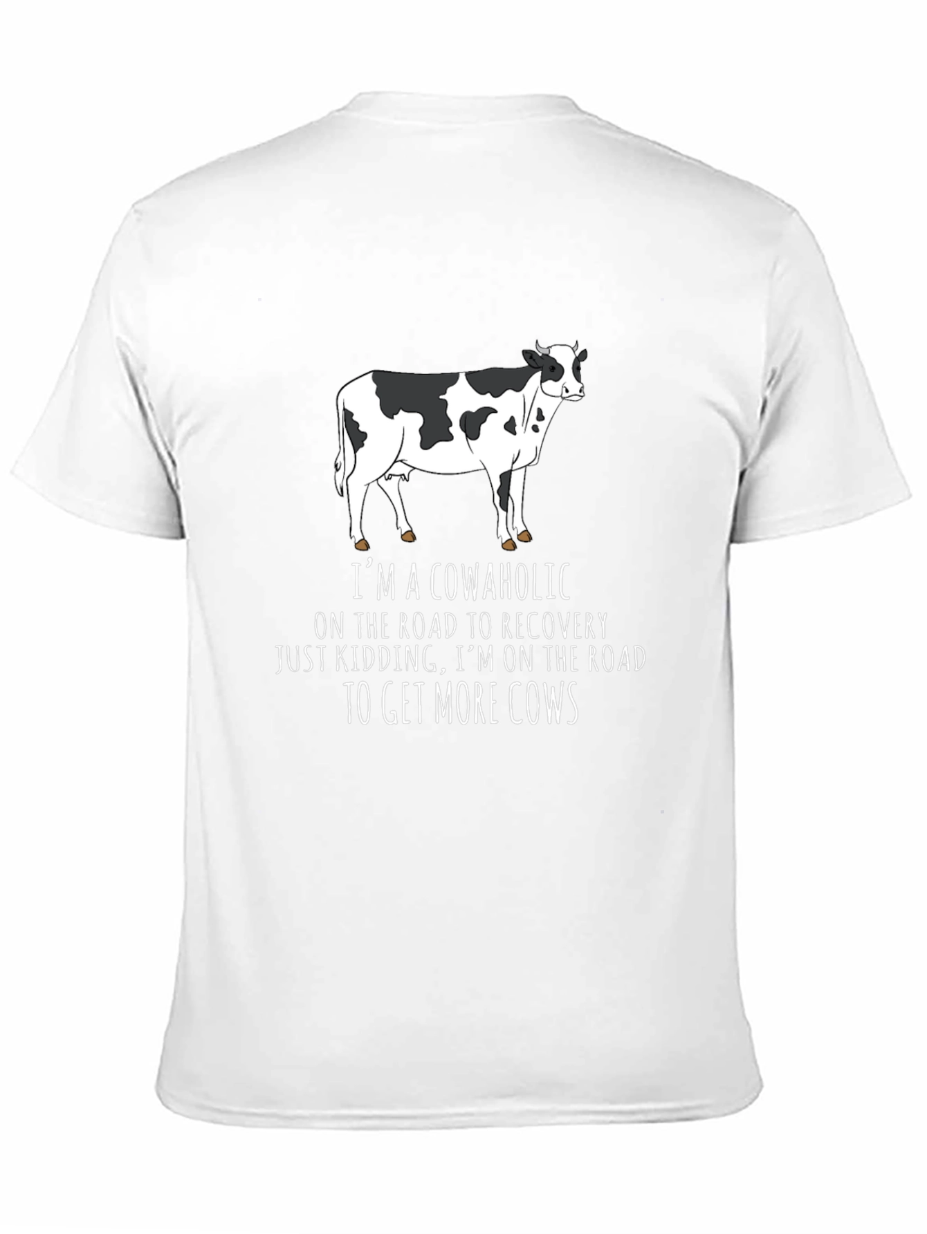 Black Cowaholic T-Shirt - Funny Cow Lover Tee view 11
