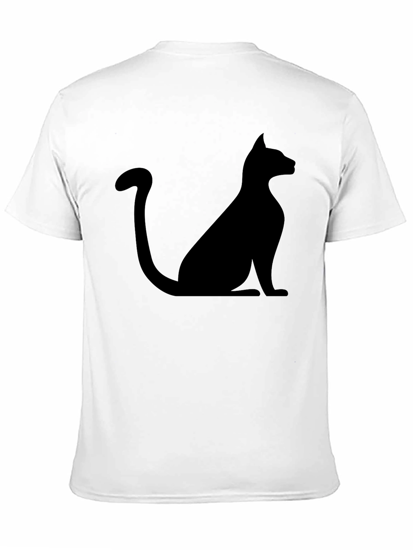 Black Men's Black Cat Silhouette Graphic T-Shirt view 11