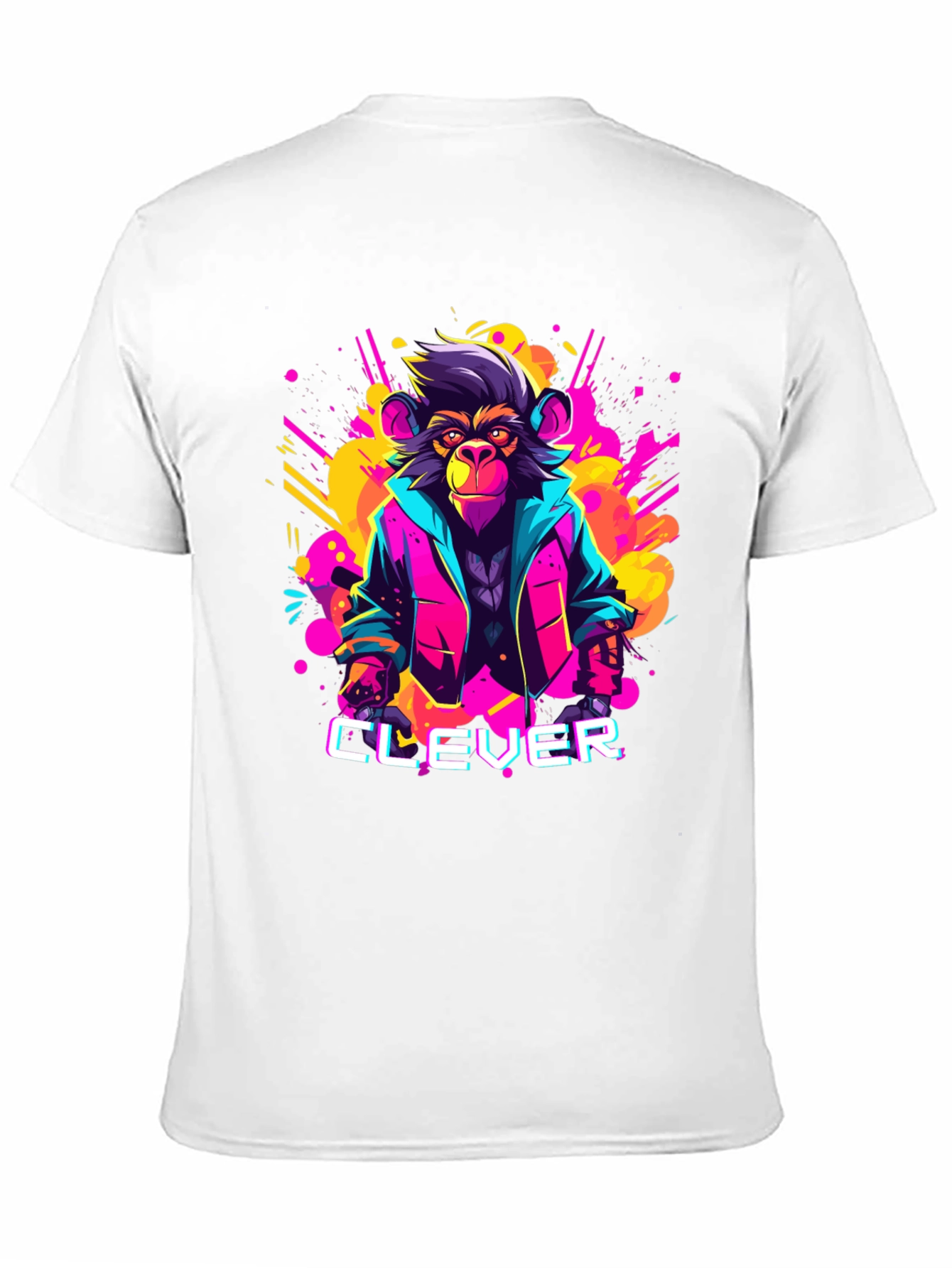 Black Clever Monkey Graphic Tee - Retro 80s Style view 11