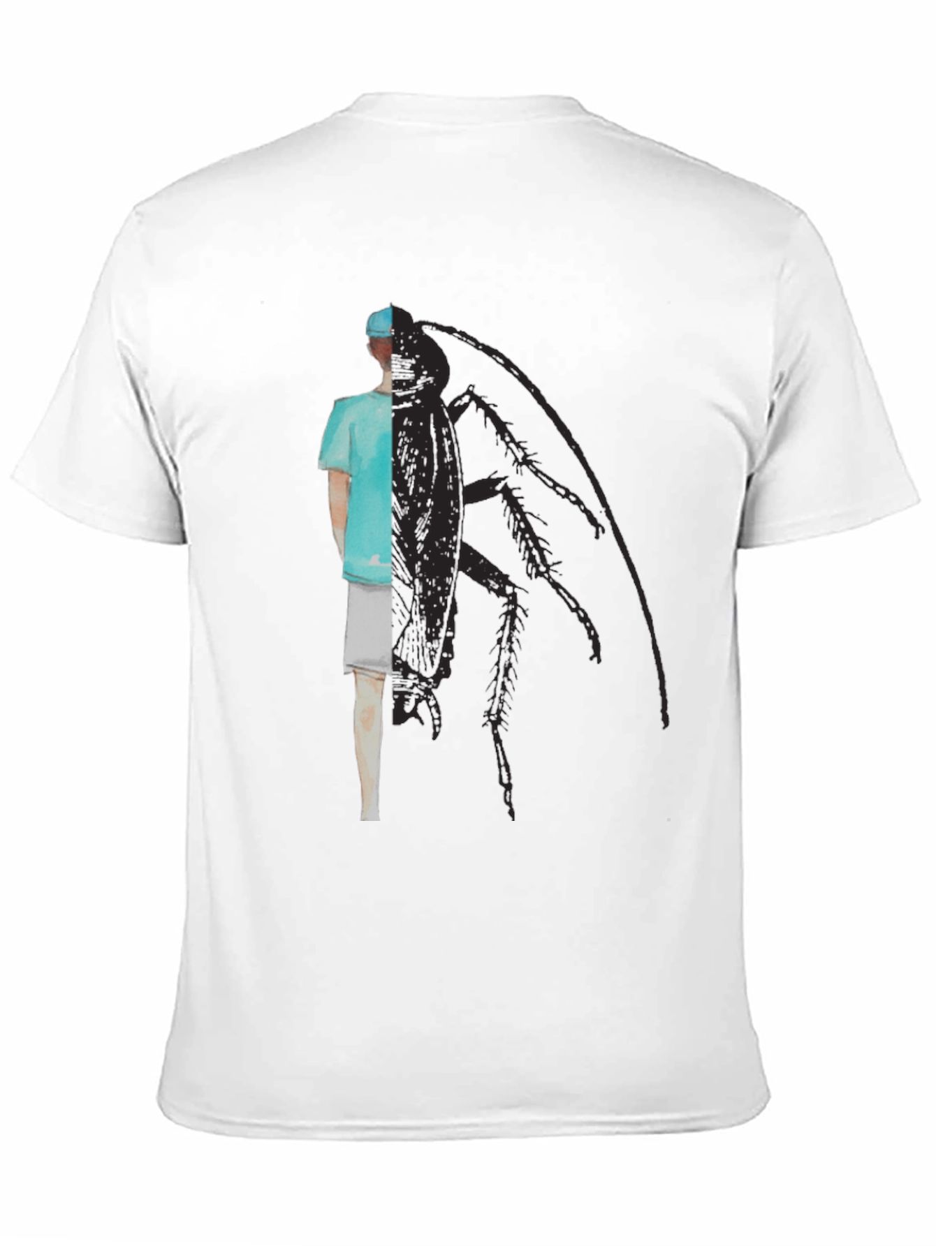 Black Surreal Surgeon Cockroach Graphic Tee - Black Cotton view 11