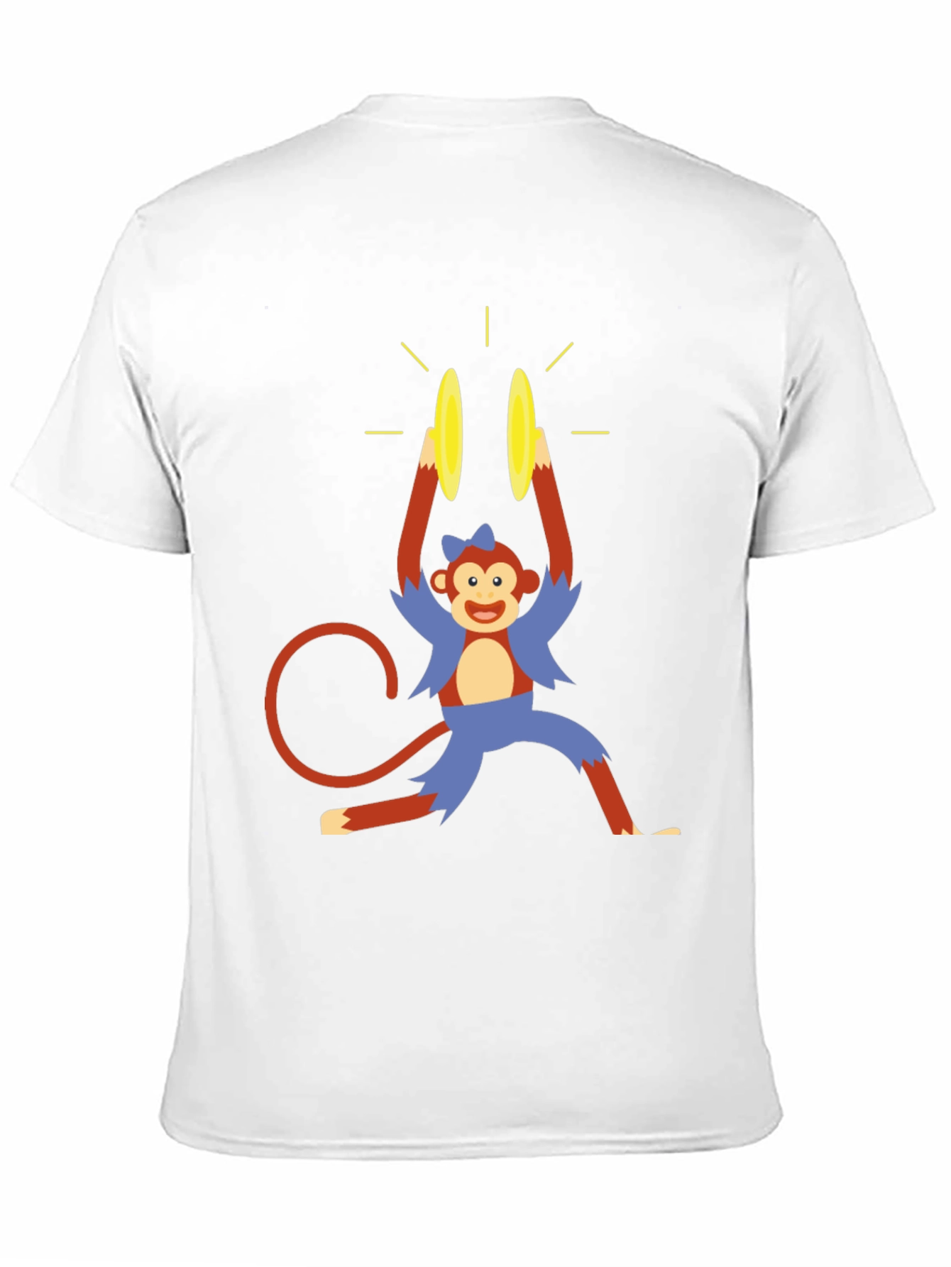 Black Monkey Cymbal T-Shirt - Funny Cartoon Design view 11