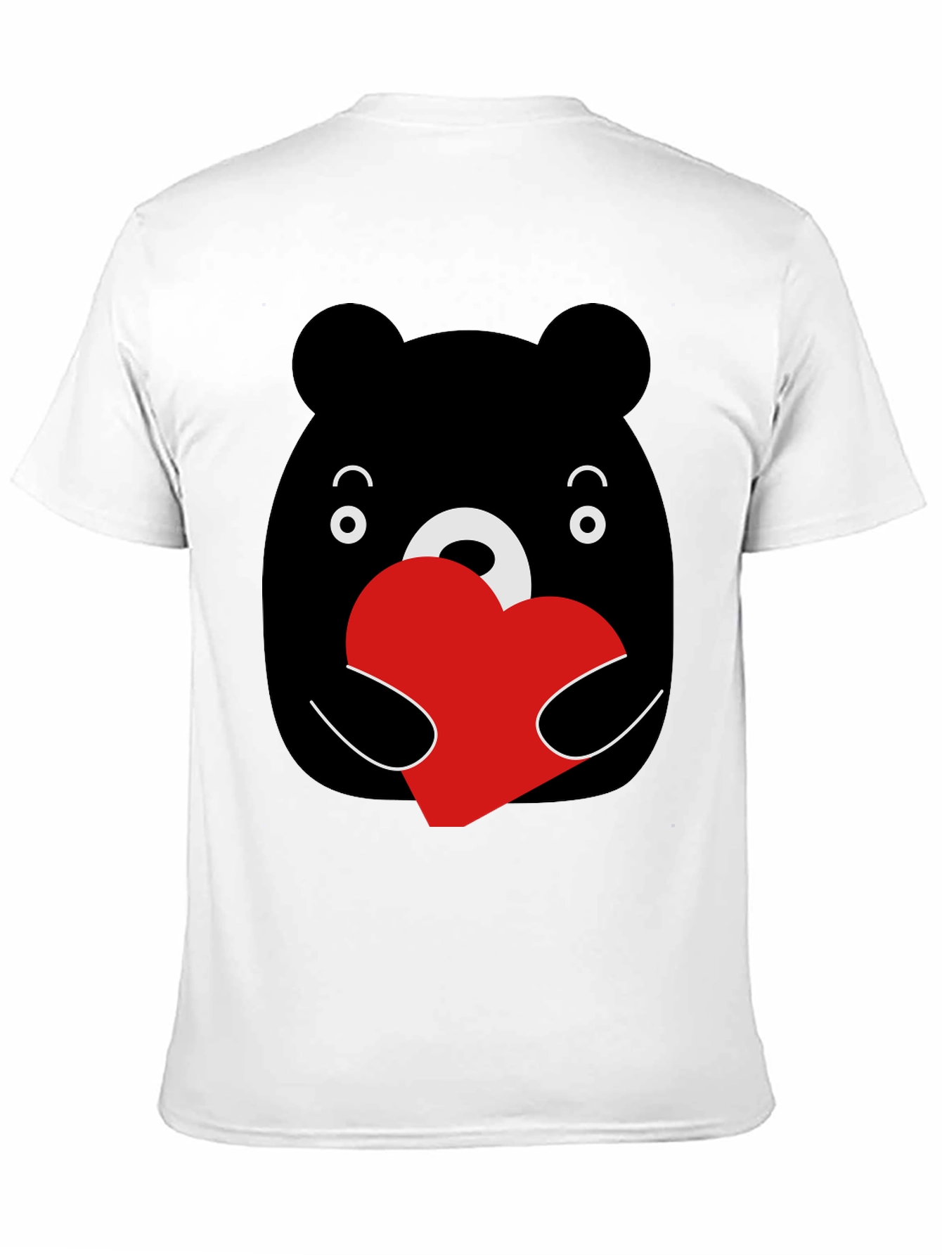 Black Bear Hug Heart Graphic Black T-Shirt view 11