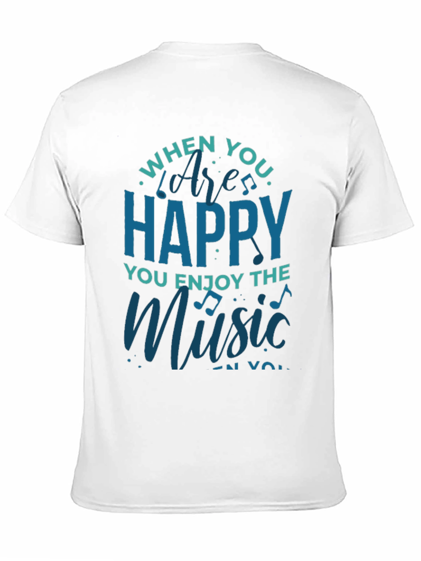 Black Happy Music T-Shirt - Black Graphic Tee view 11