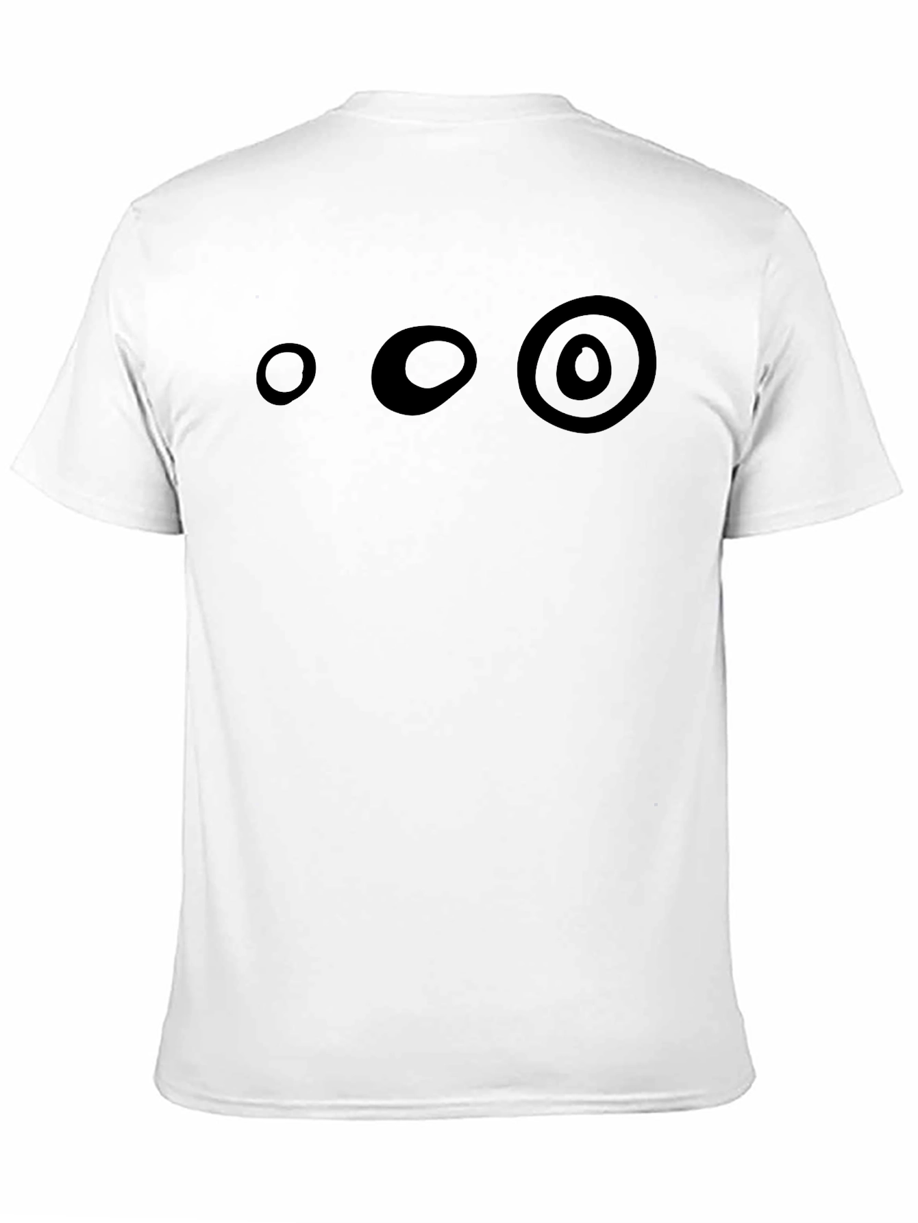 Black Men's Black T-Shirt with Circle Design view 11