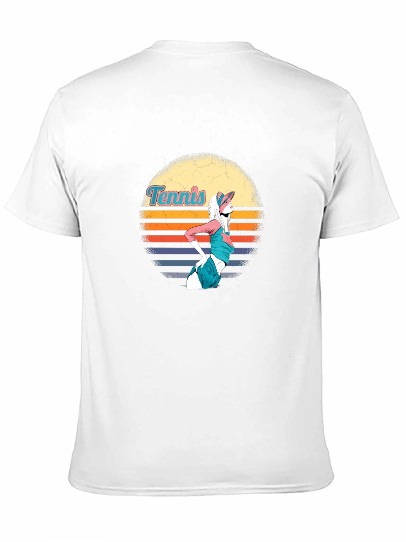 Black Retro Tennis Girl Graphic Tee - Black Cotton T-Shirt view 11