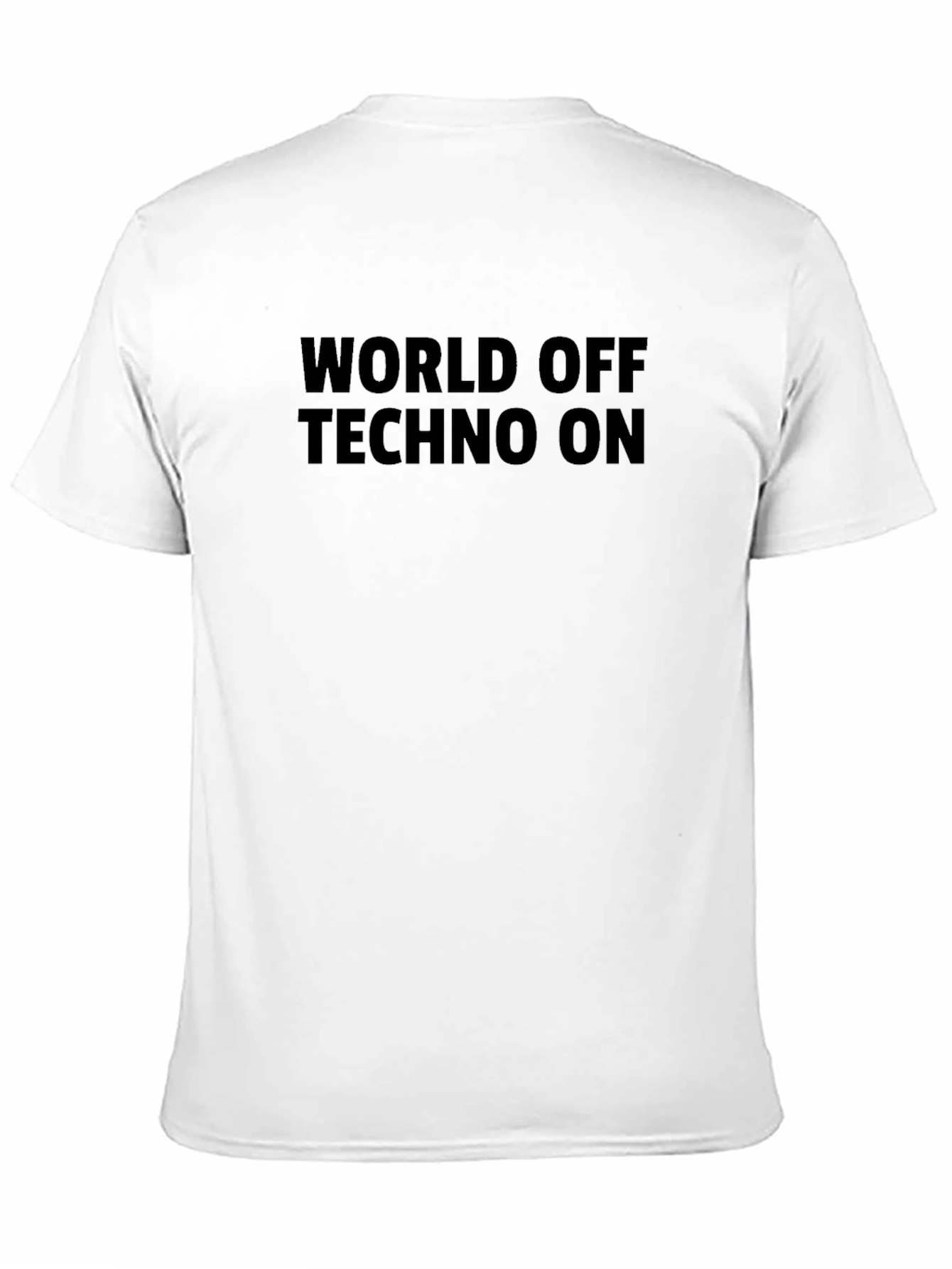 Black World Off Techno On Black T-Shirt view 11