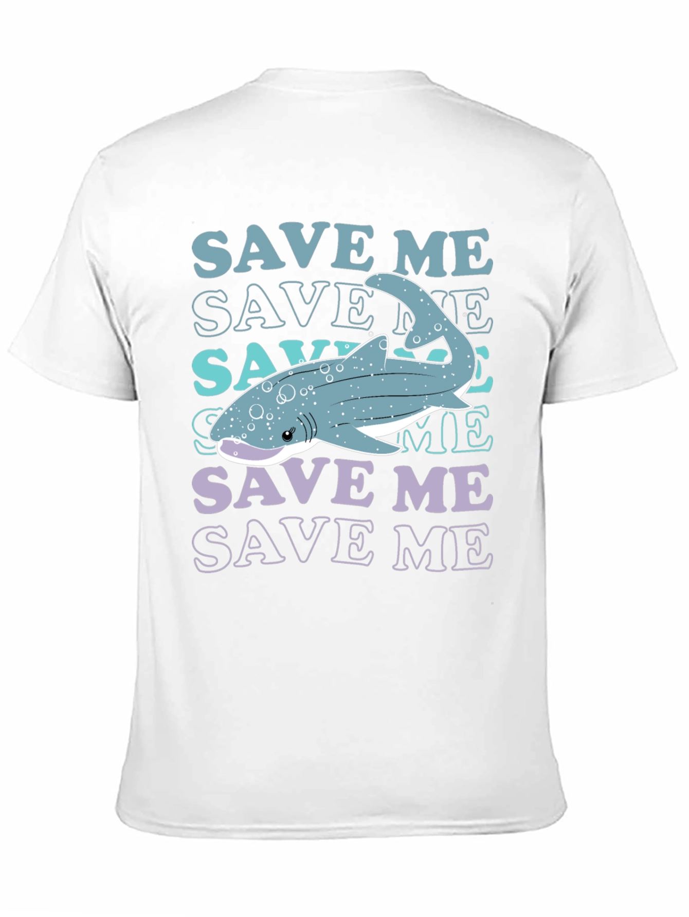Black Save Me Whale Shark Graphic T-Shirt view 11