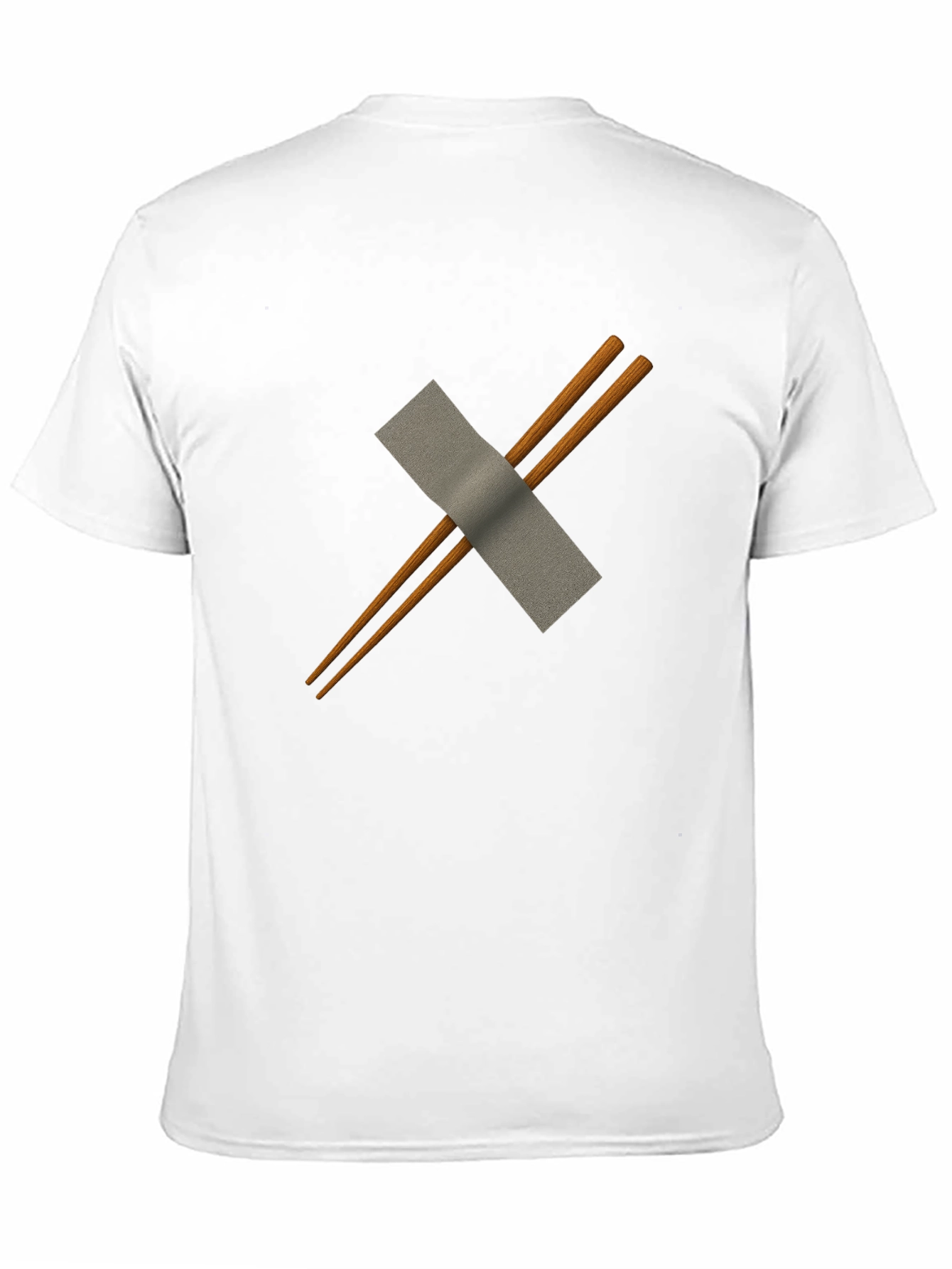 Black Chopsticks & Duct Tape Men's Black T-Shirt view 11