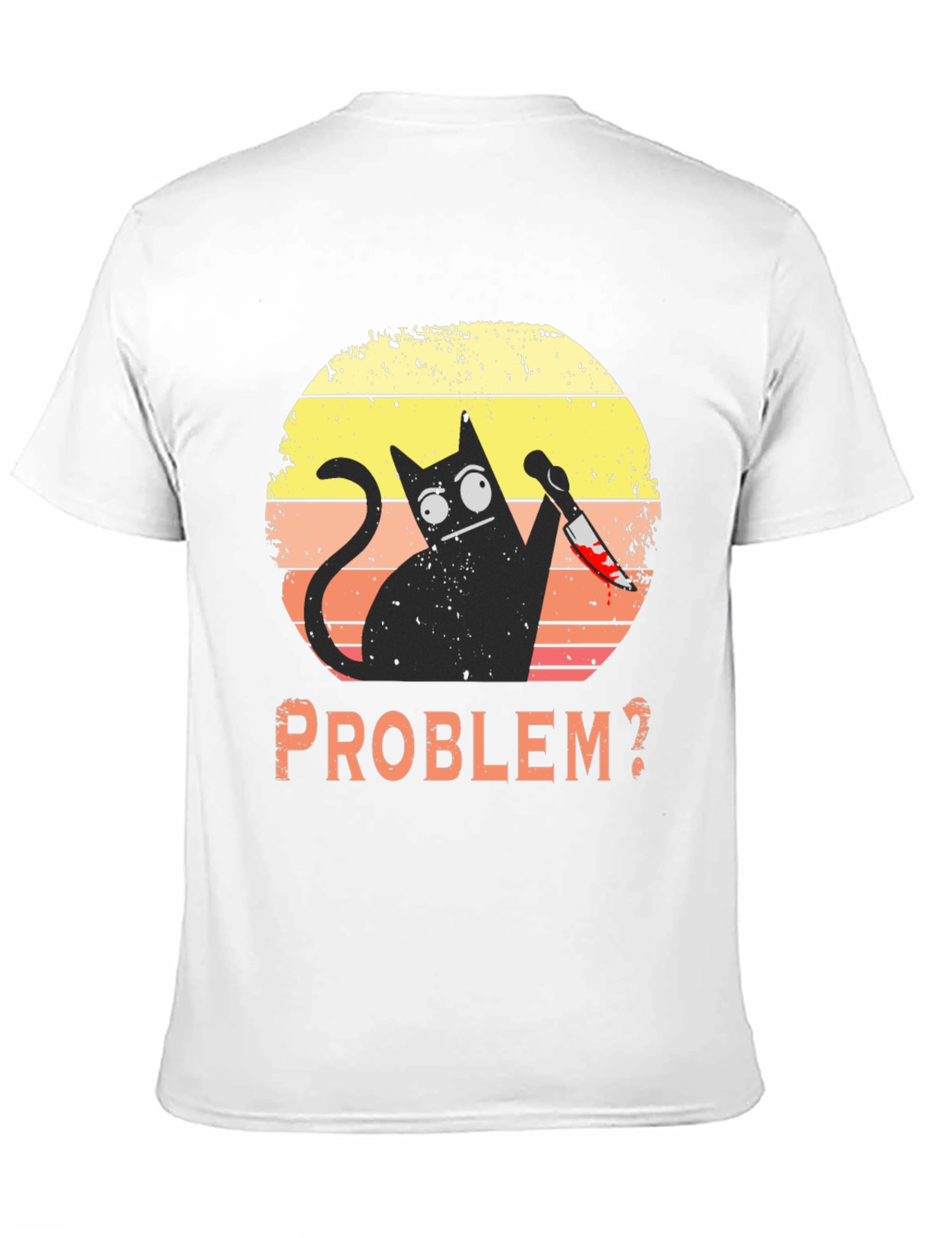 Black Problem Cat T-Shirt - Funny Graphic Tee view 11