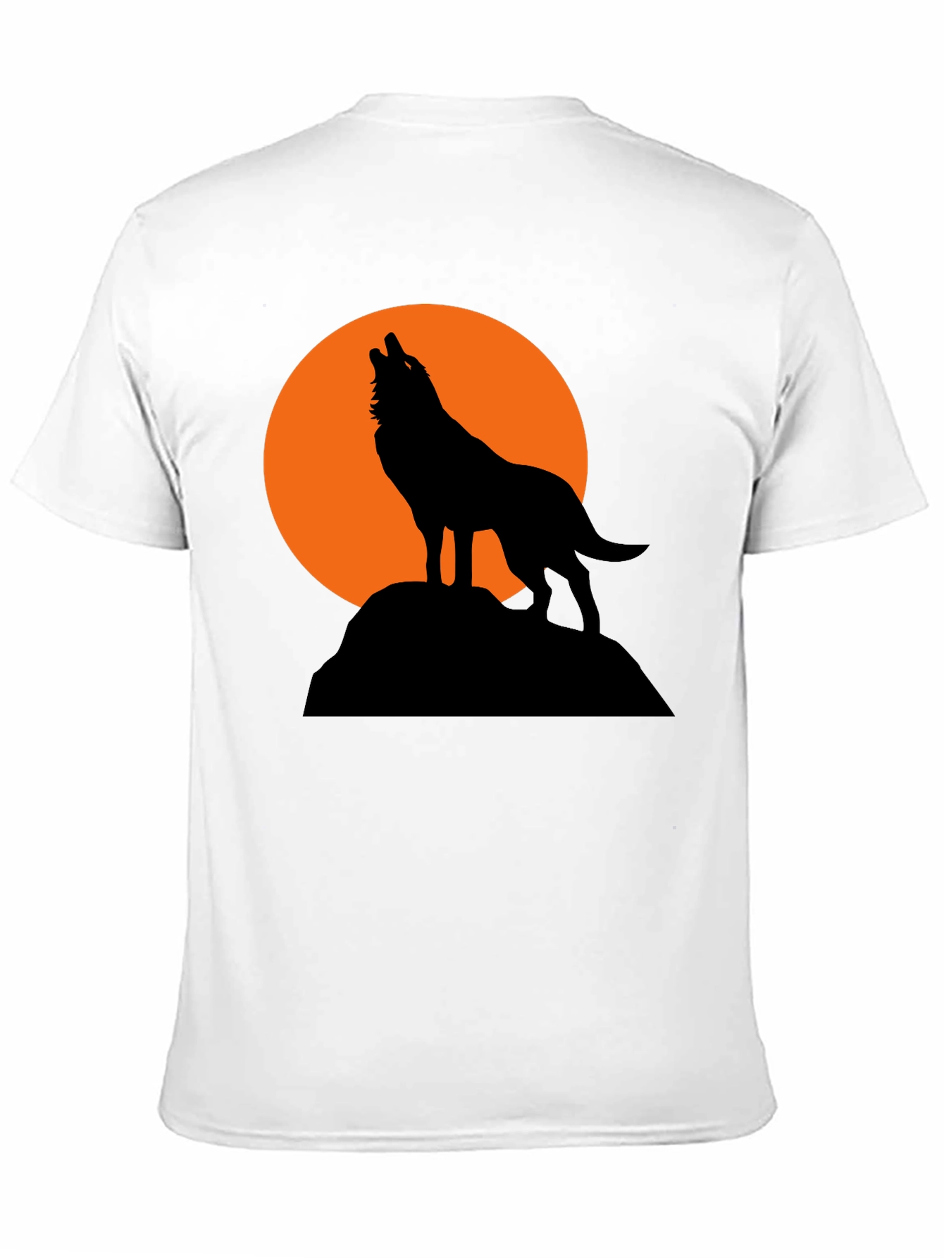 Black Wolf Howling at Moon Graphic T-Shirt view 11