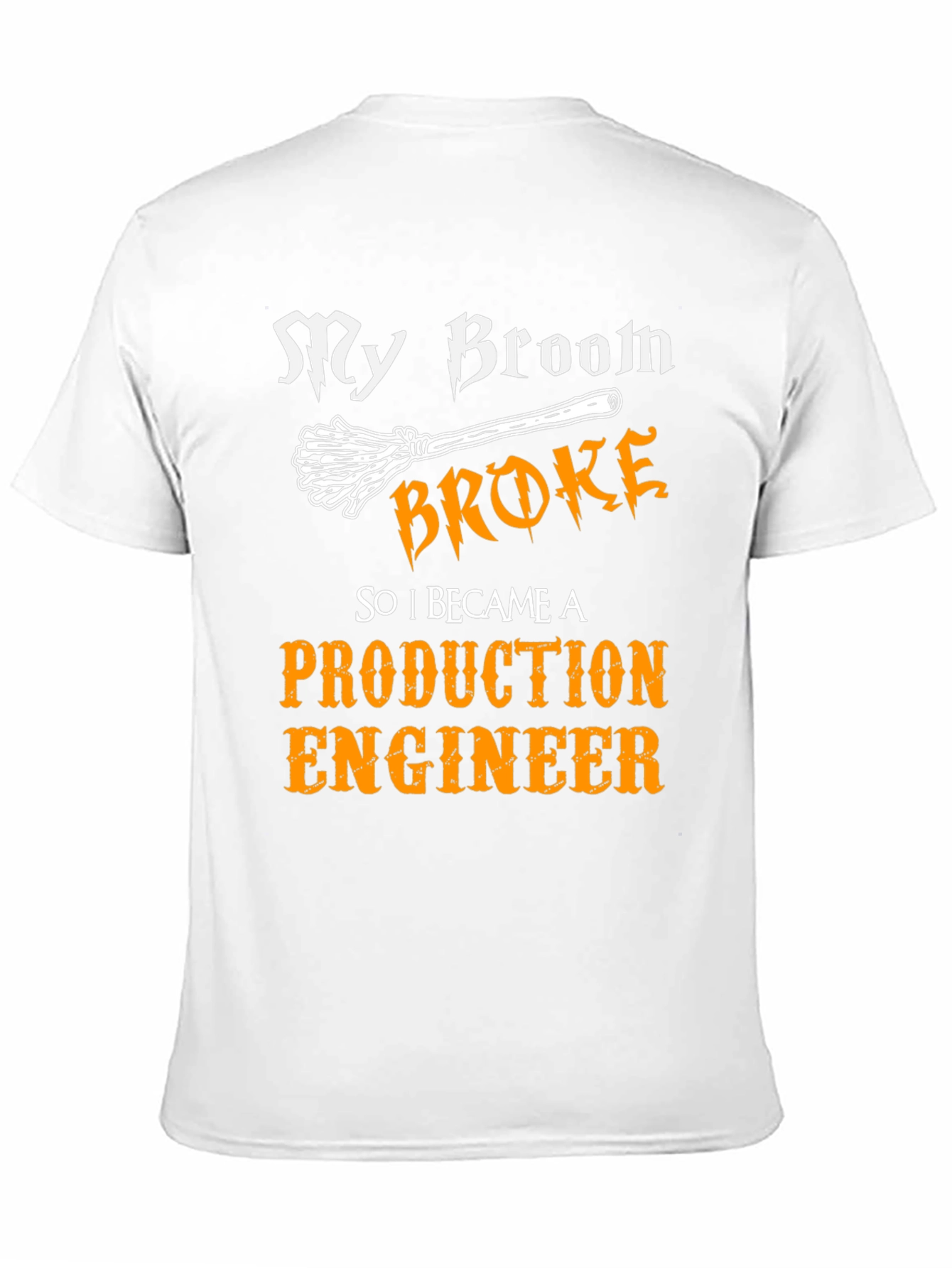 Black Production Engineer Broom T-Shirt view 11