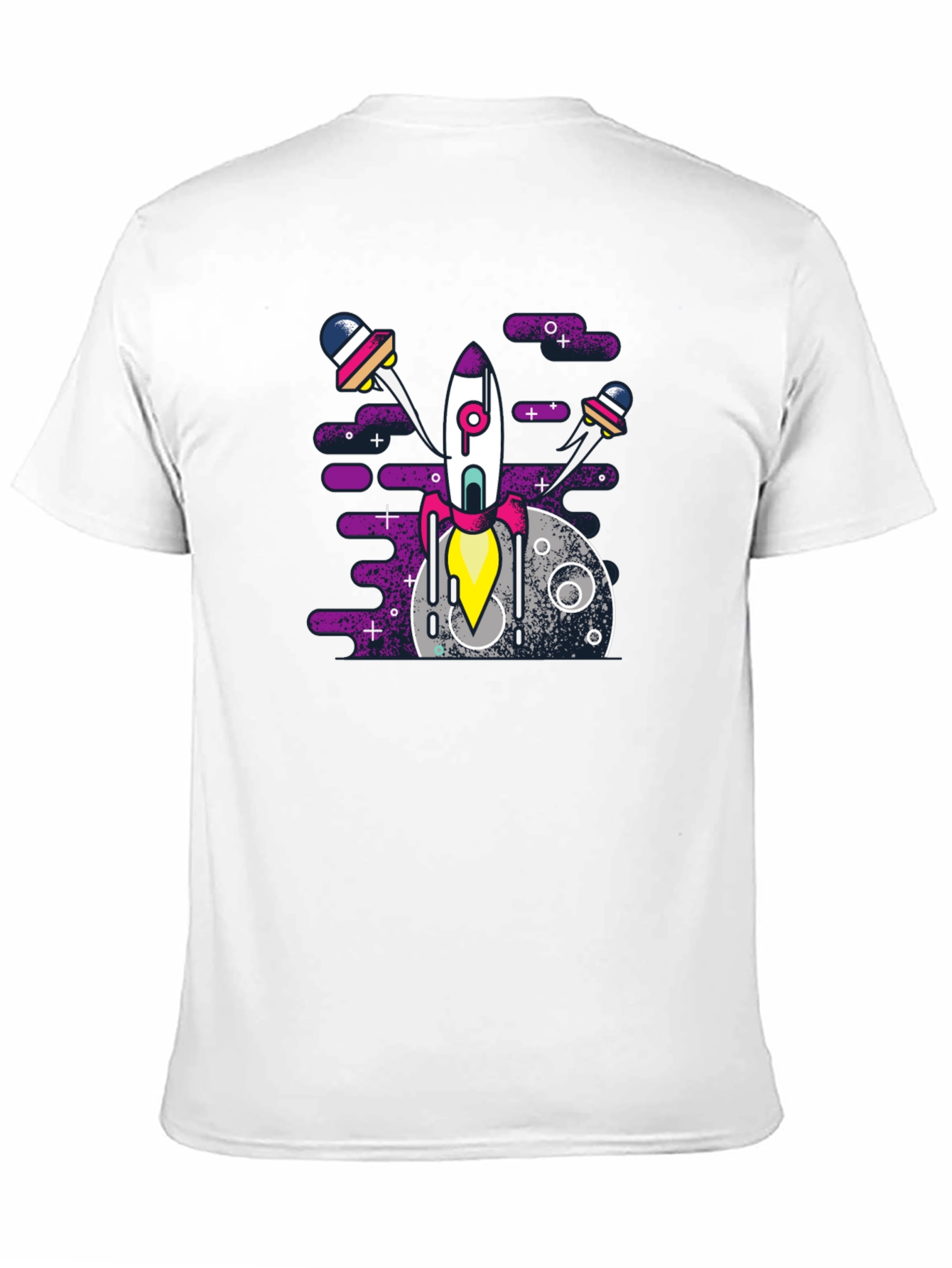Black Rocket Launch Graphic Tee - Space Adventure Shirt view 11