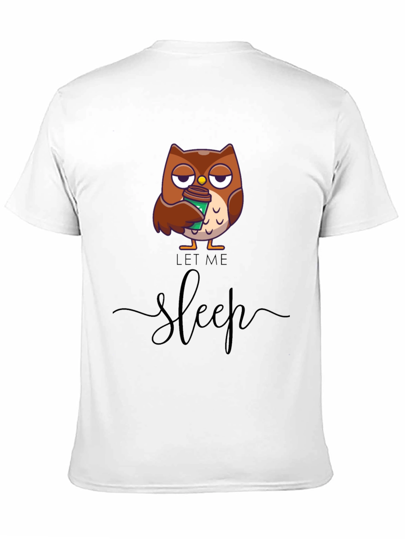 Black Let Me Sleep Owl T-Shirt - Coffee Lover Tee view 11