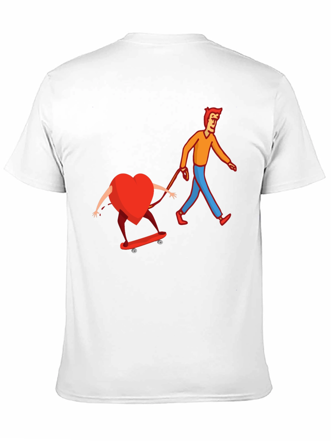 Black Heart on Skateboard Funny Graphic Tee view 11