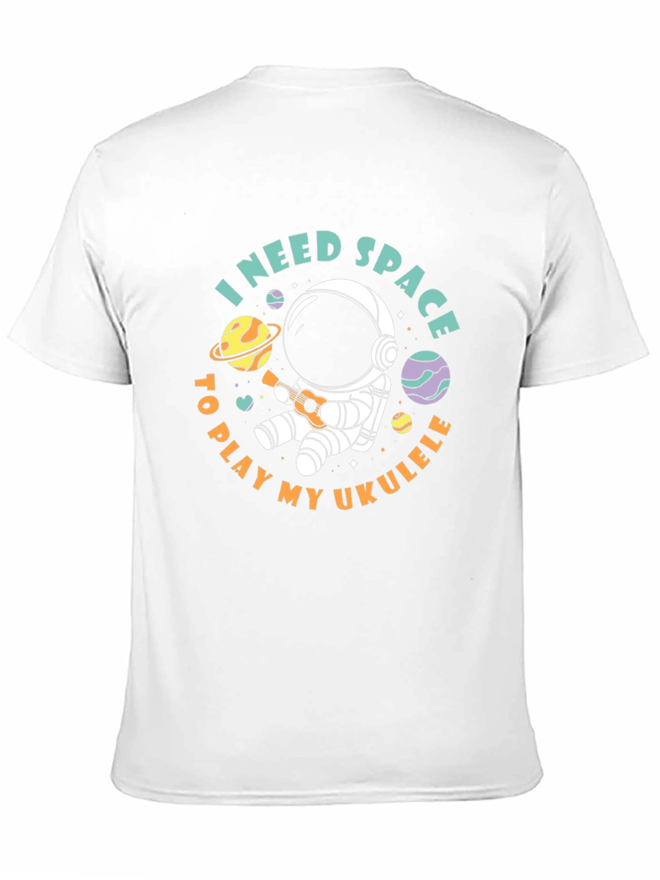 Black I Need Space to Play My Ukulele T-Shirt view 11