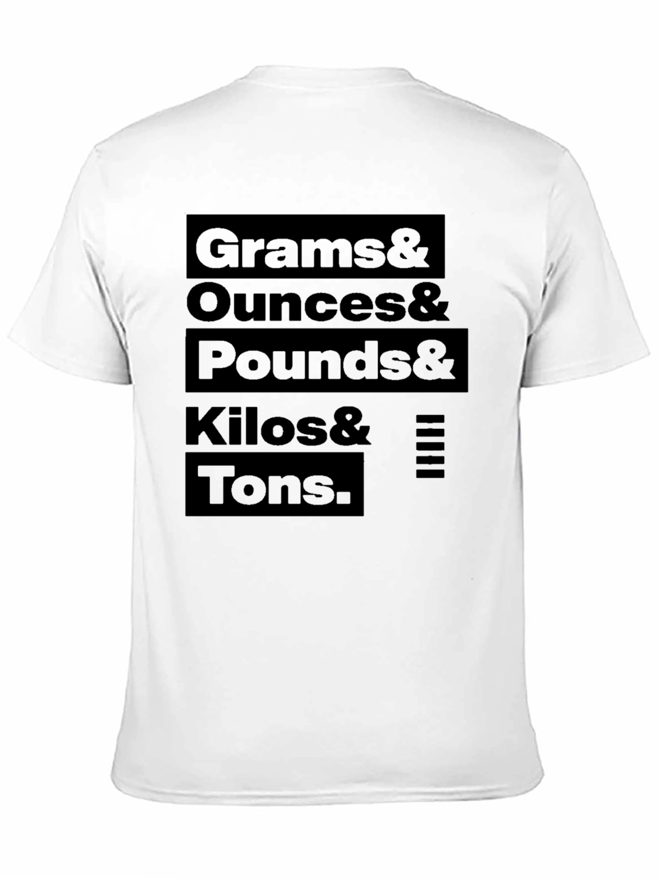 Black Grams to Tons T-Shirt - Funny Weight Conversion Tee view 11